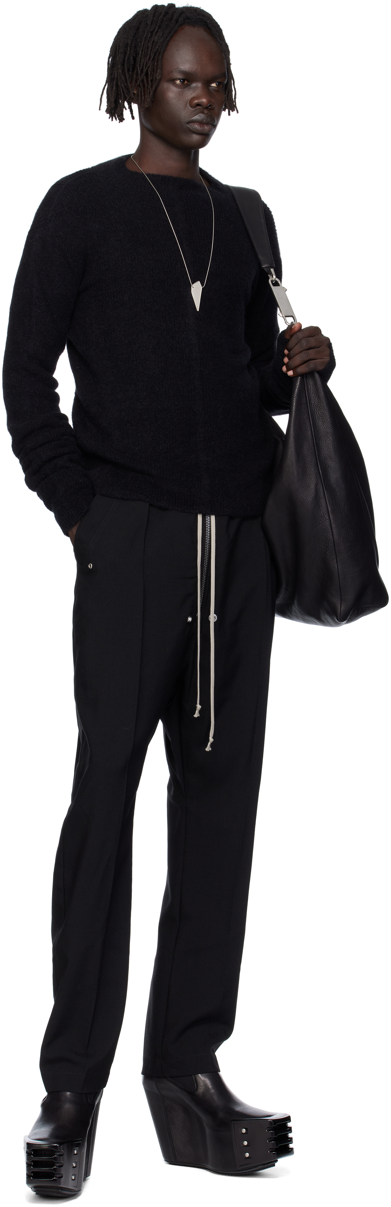 Rick Owens Black Concordians Headon Pull Sweater In Black