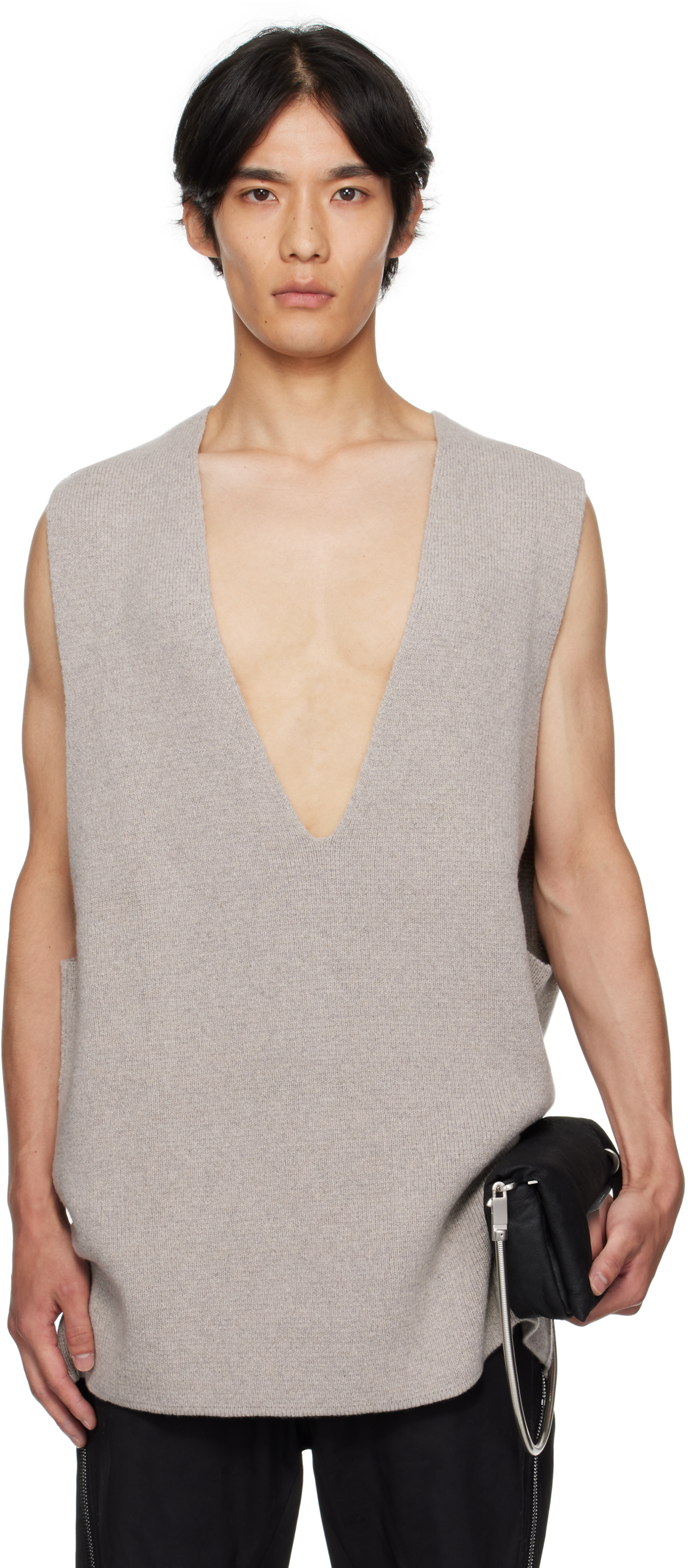 Rick Owens Off-white Concordians V Tank Sweater Vest In White