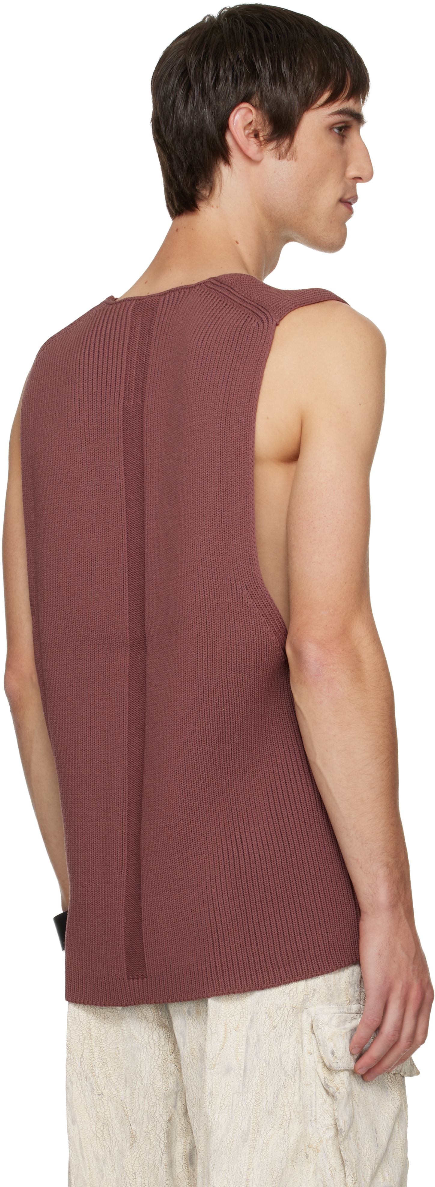 Rick Owens Pink Concordians V Tank Top In Burgundy