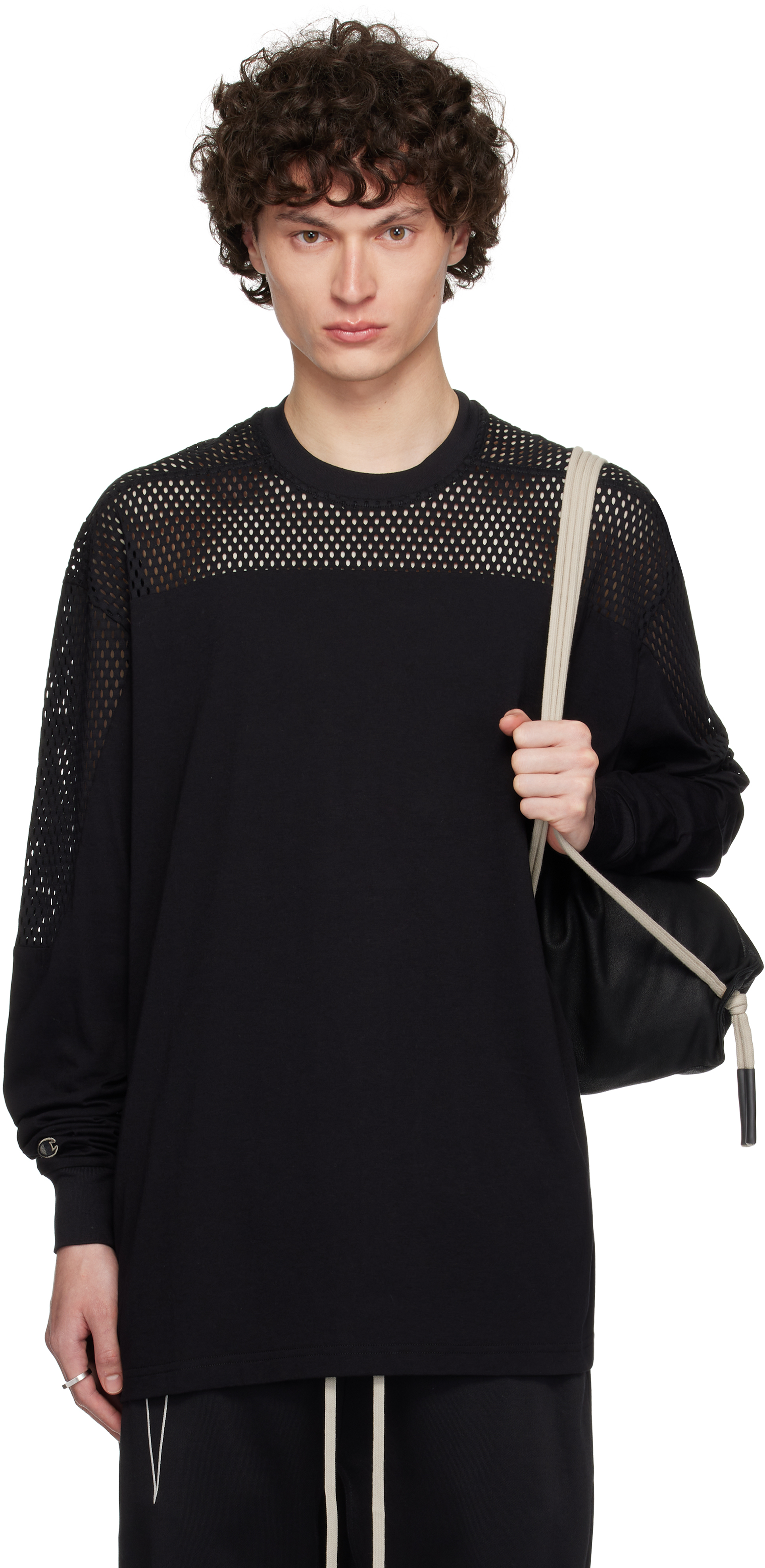 Rick Owens Black Champion Edition Girdered T-shirt
