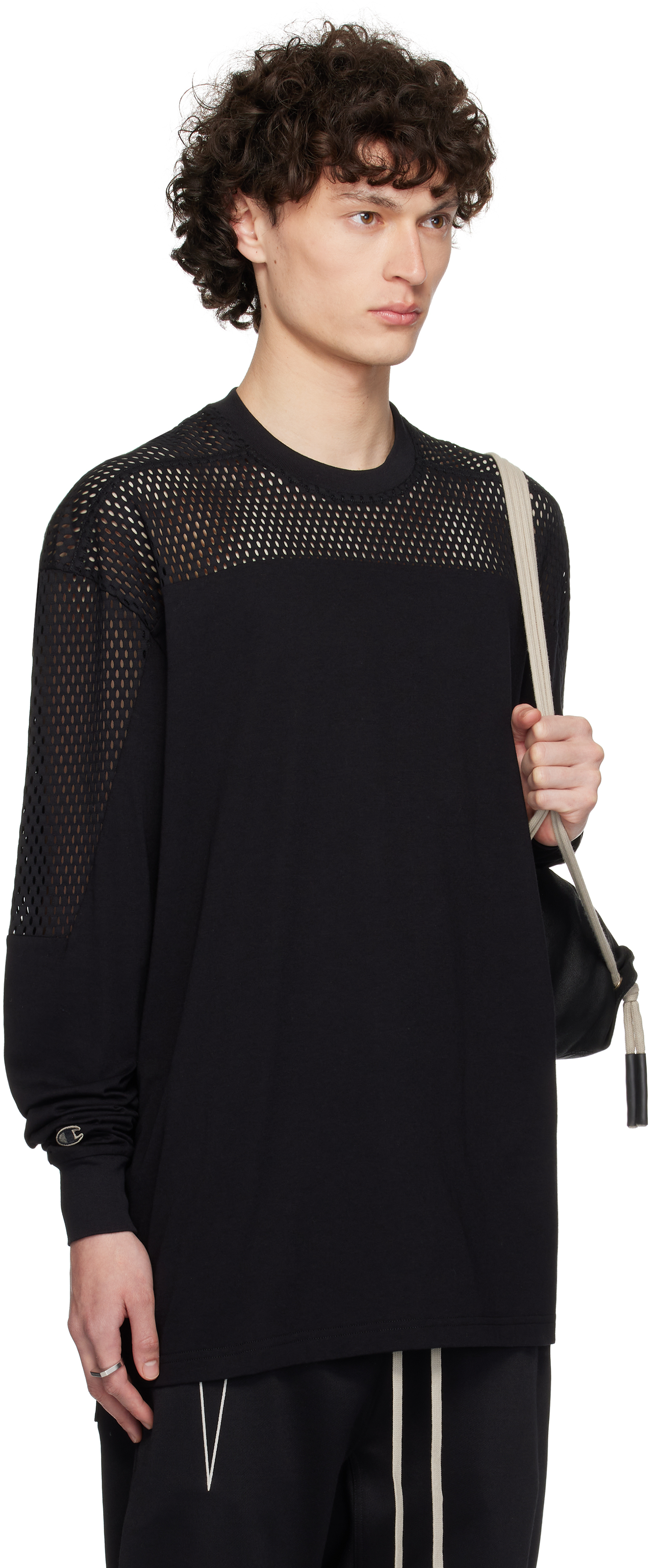 Rick Owens Black Champion Edition Girdered T-shirt
