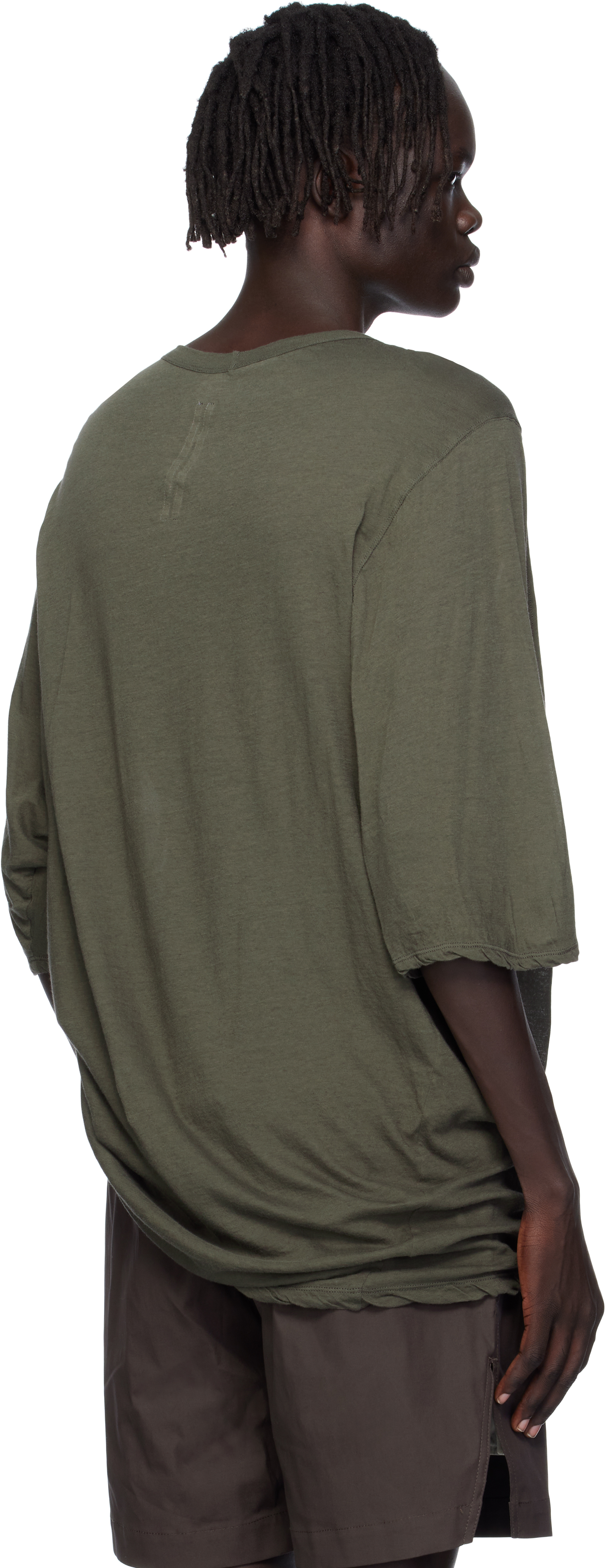 Rick Owens Khaki Concordians Jumbo T-shirt In Green