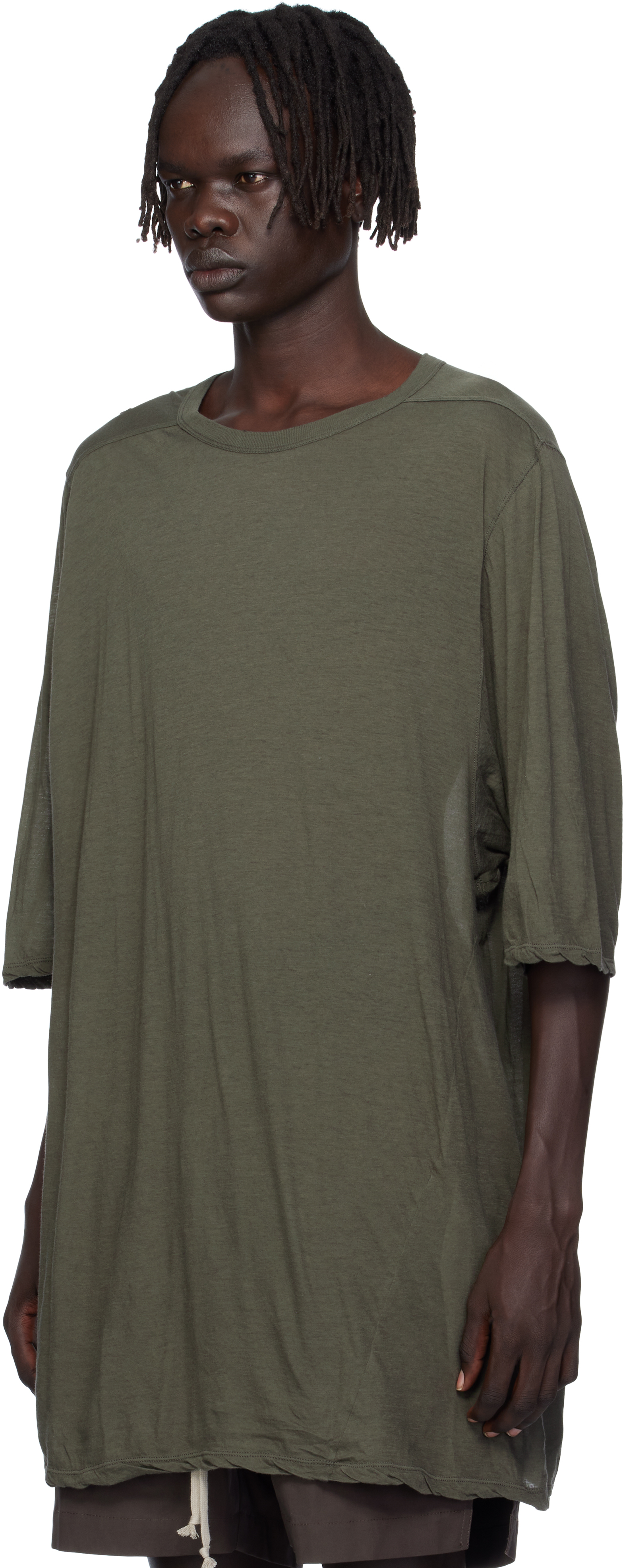 Rick Owens Khaki Concordians Jumbo T-shirt In Green