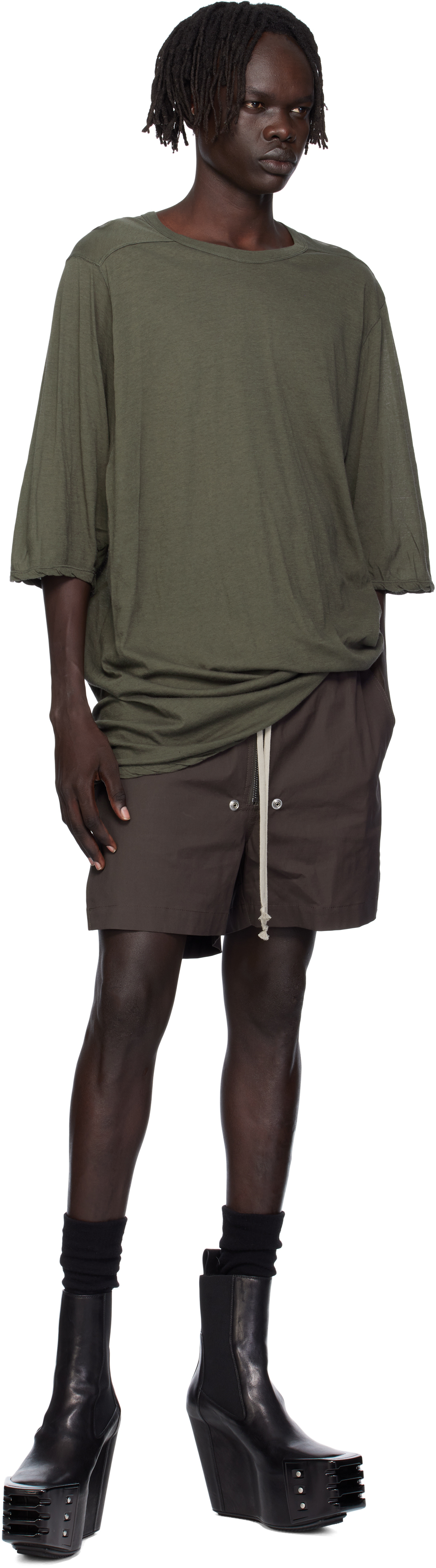Rick Owens Khaki Concordians Jumbo T-shirt In Green