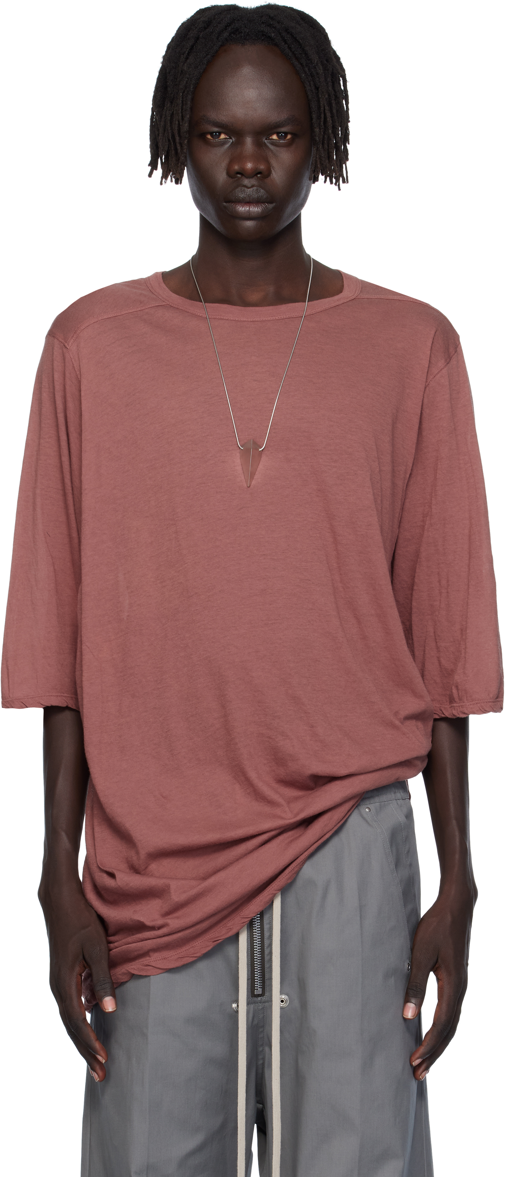 Rick Owens Pink Concordians Jumbo T-shirt In Multi