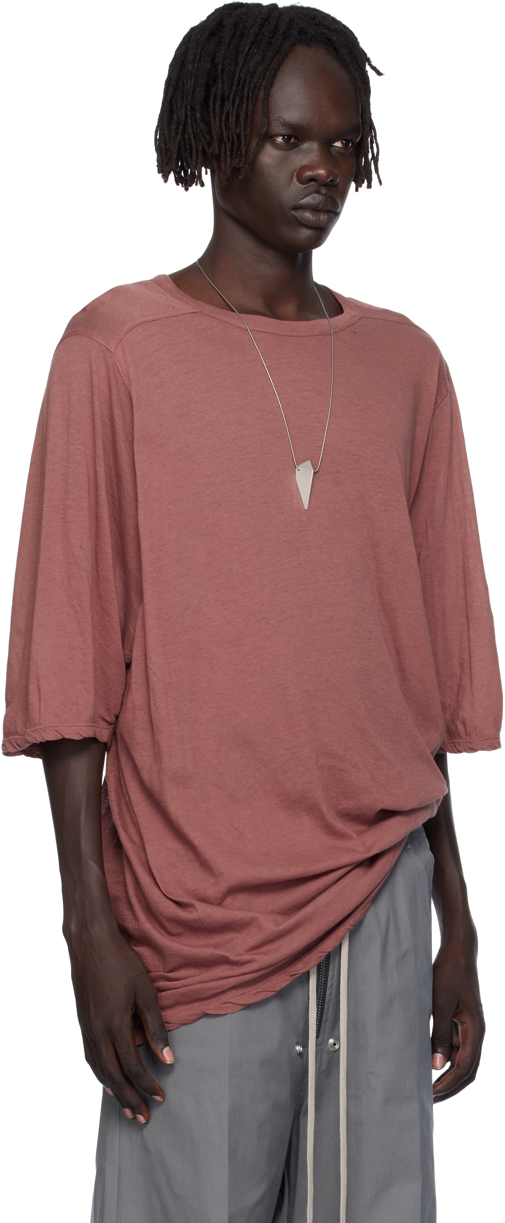 Rick Owens Pink Concordians Jumbo T-shirt In Multi