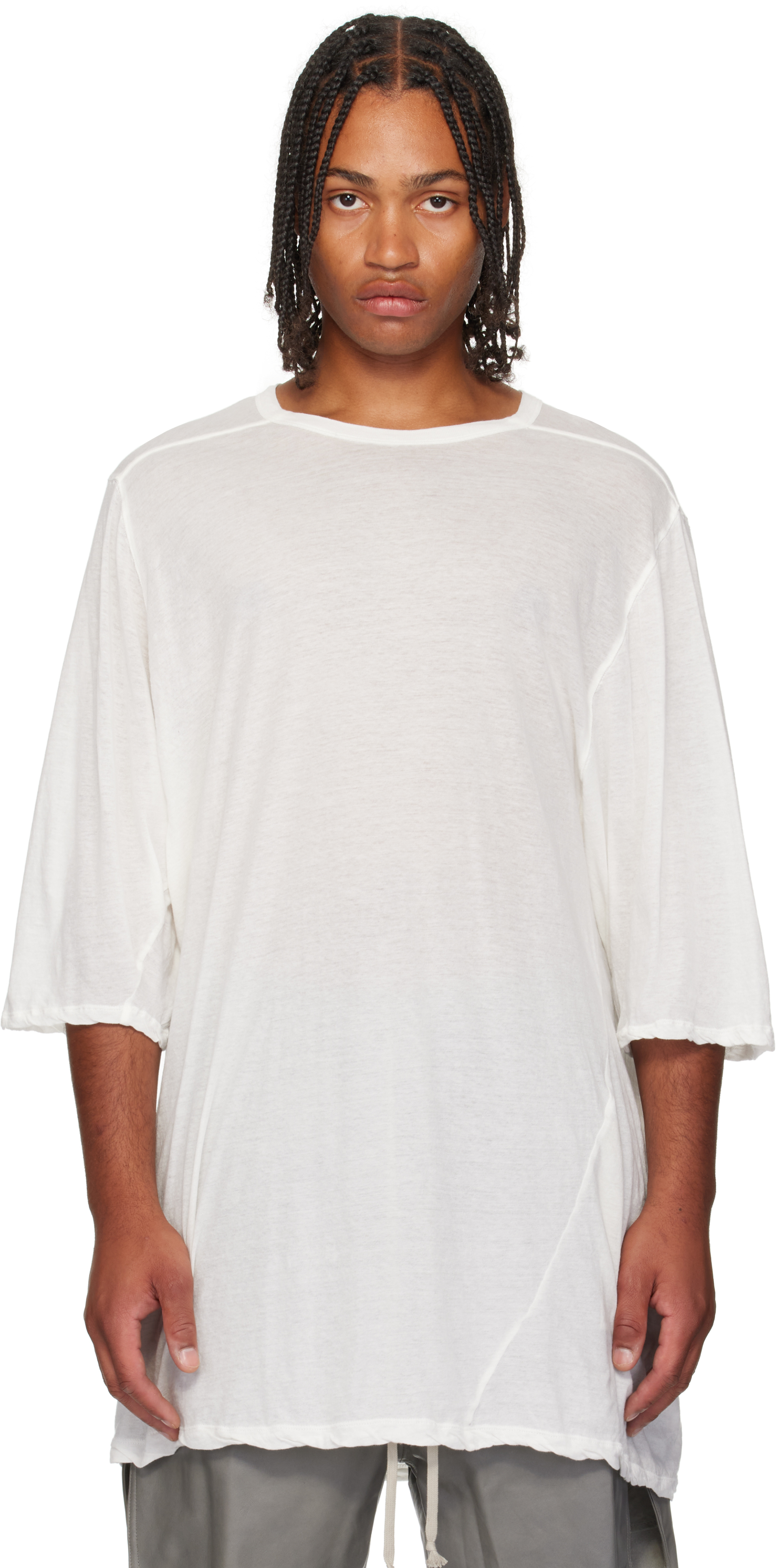 Rick Owens White Concordians Jumbo S/s T-shirt In White