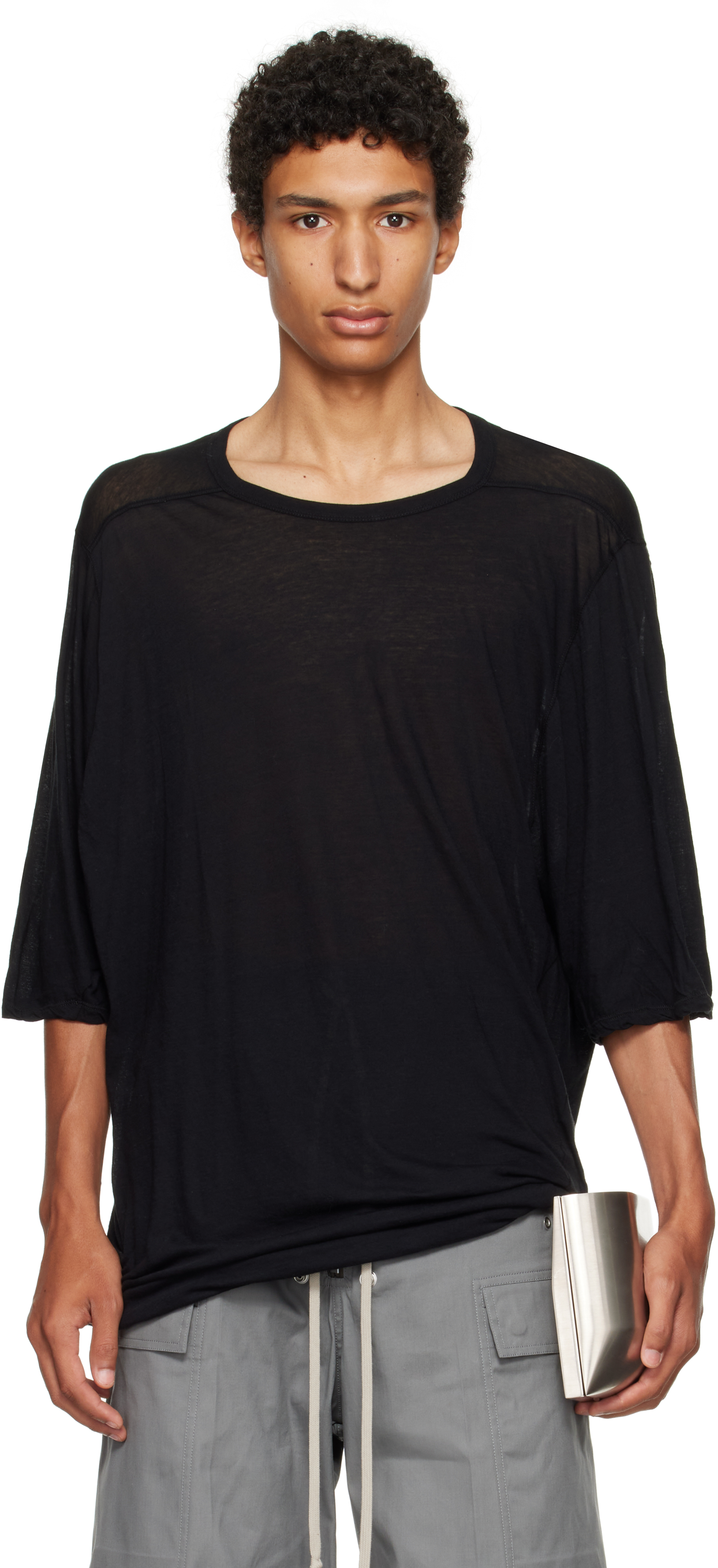 Rick Owens Black Concordians Jumbo T-shirt In Black