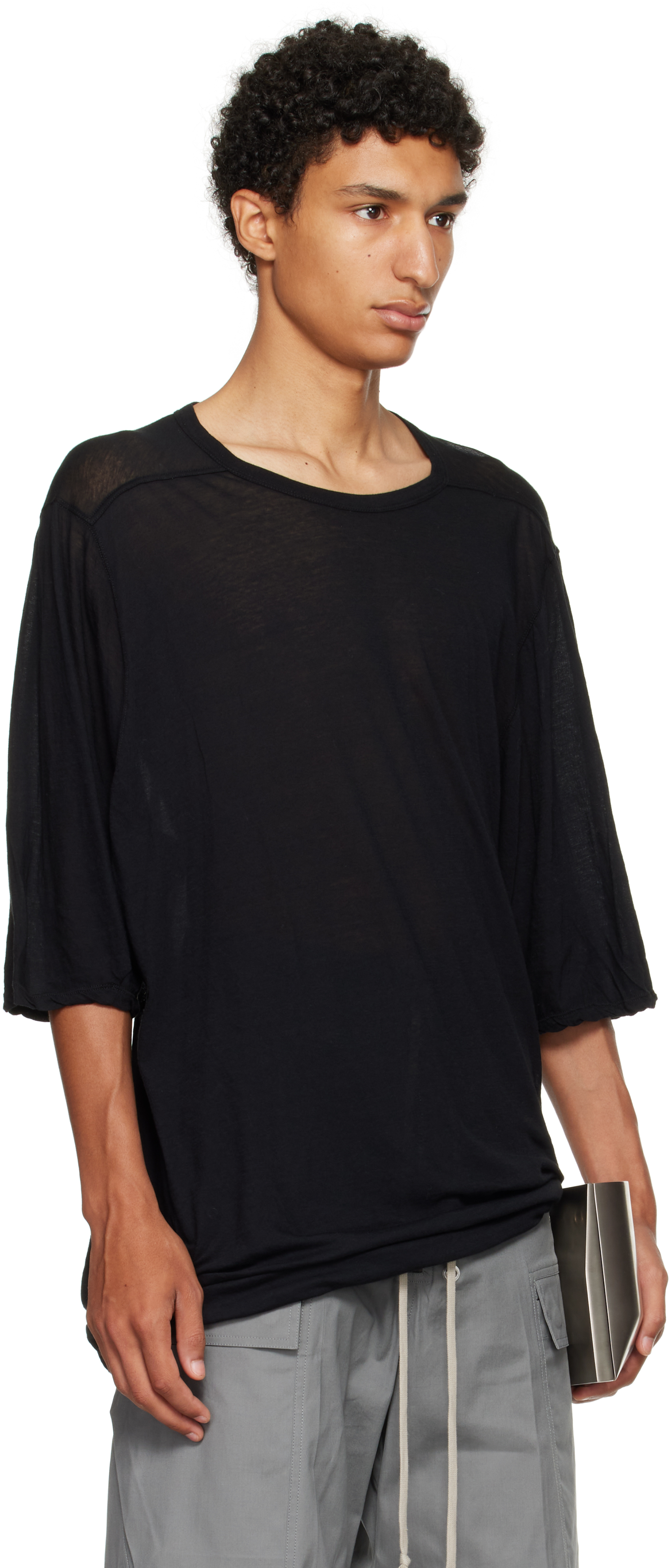 Rick Owens Black Concordians Jumbo T-shirt In Black