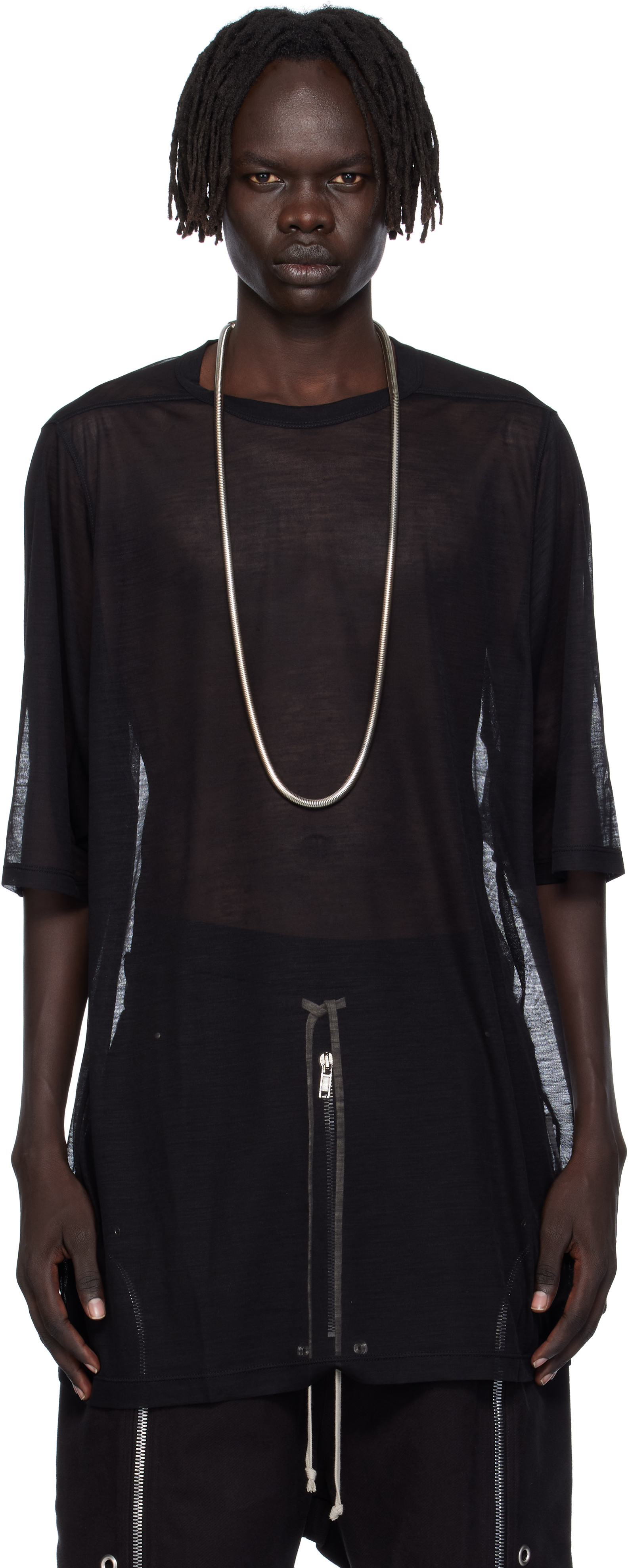 Rick Owens Black Concordians Jumbo Ss T-shirt In Black