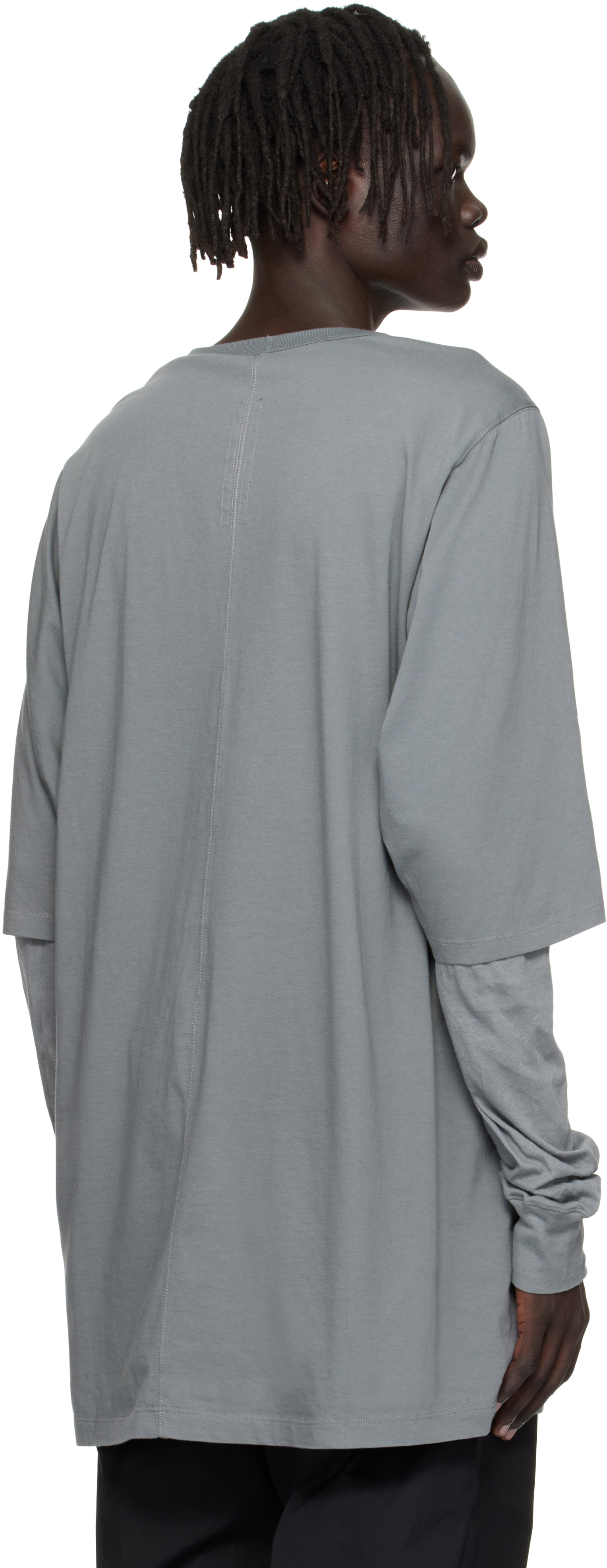 Rick Owens Gray Concordians Basic Ls T-shirt In Gray