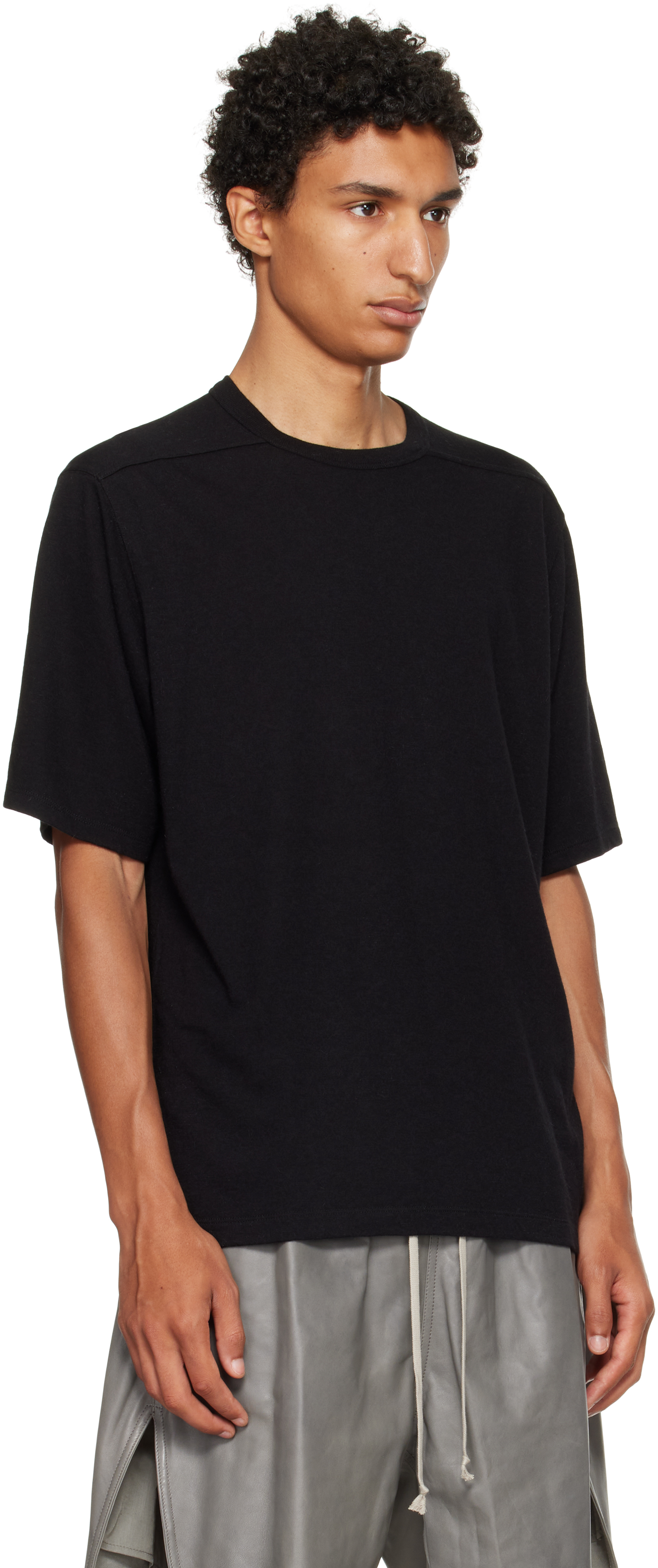 Rick Owens Basic Crewneck T-shirt In Black