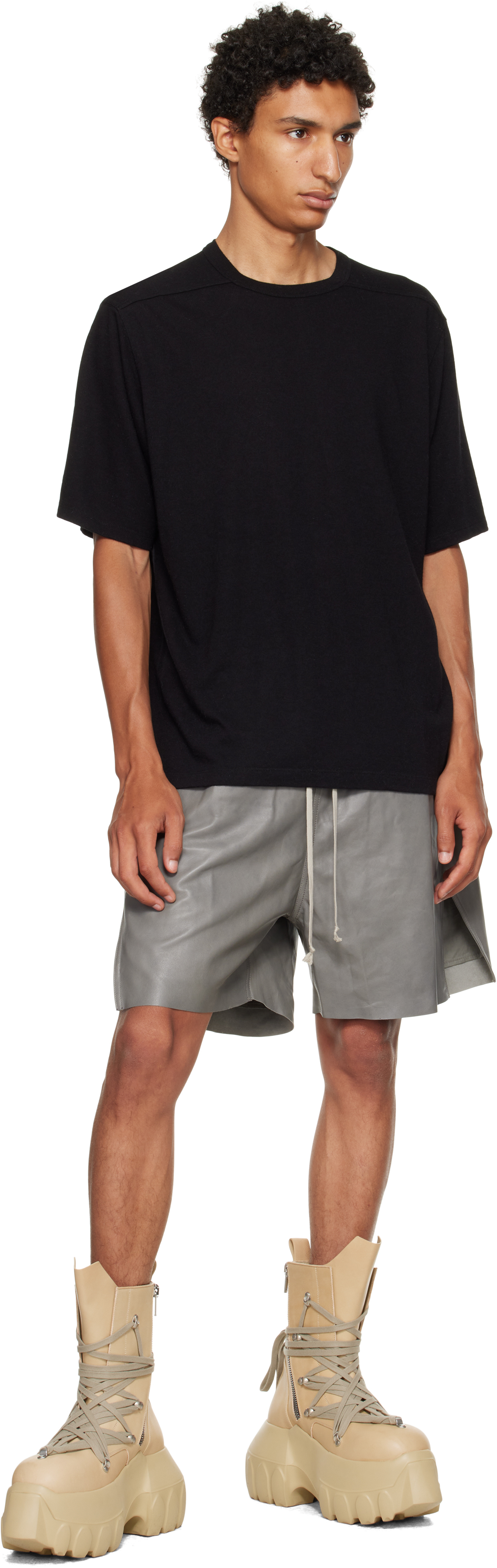 Rick Owens Basic Crewneck T-shirt In Black