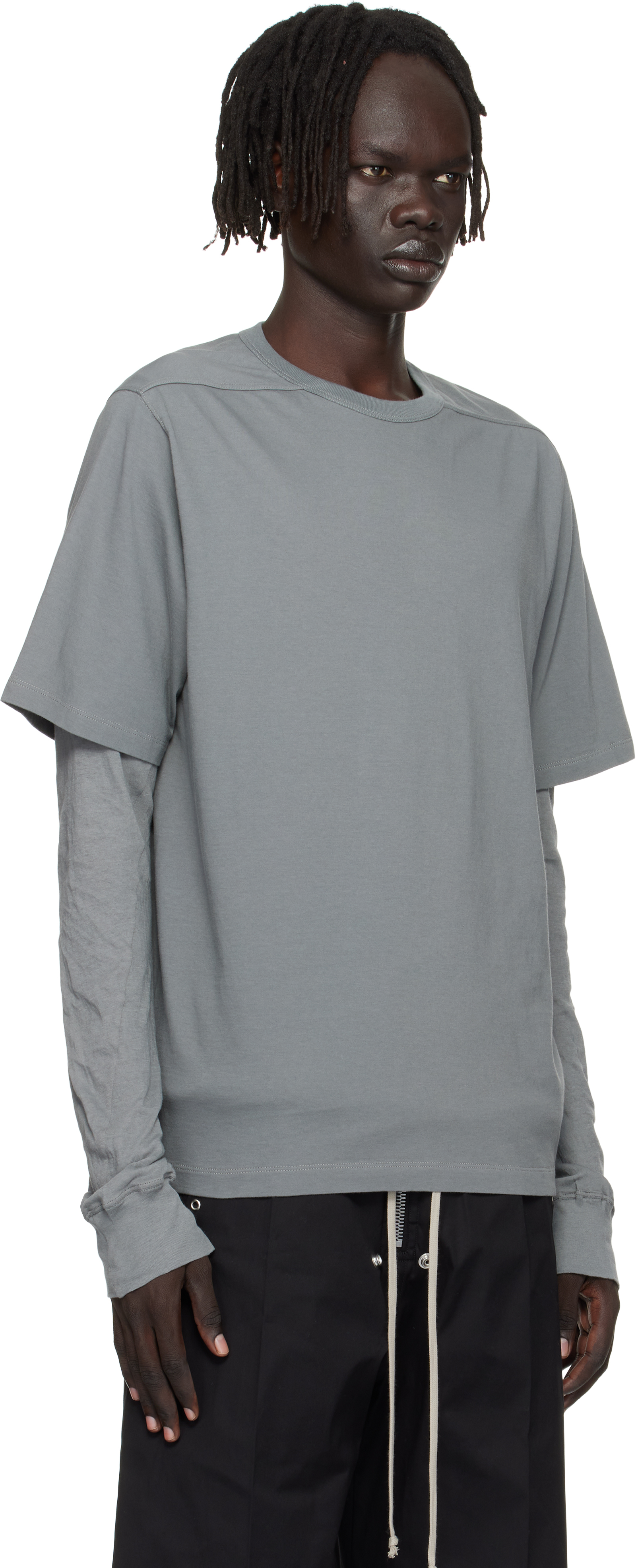Rick Owens Gray Concordians Brad T-shirt In Gray