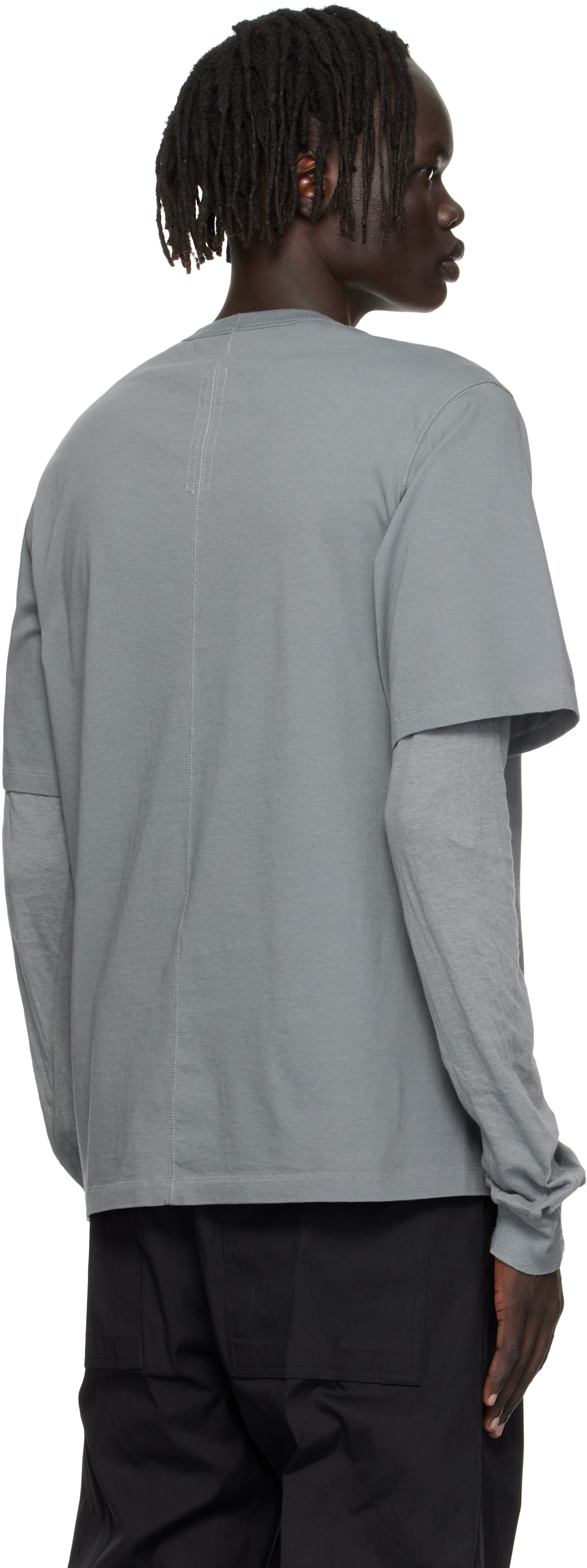 Rick Owens Gray Concordians Brad T-shirt In Gray