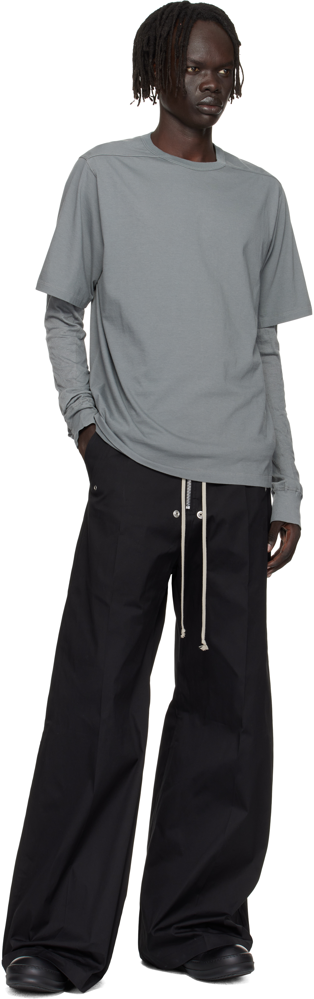 Rick Owens Gray Concordians Brad T-shirt In Gray