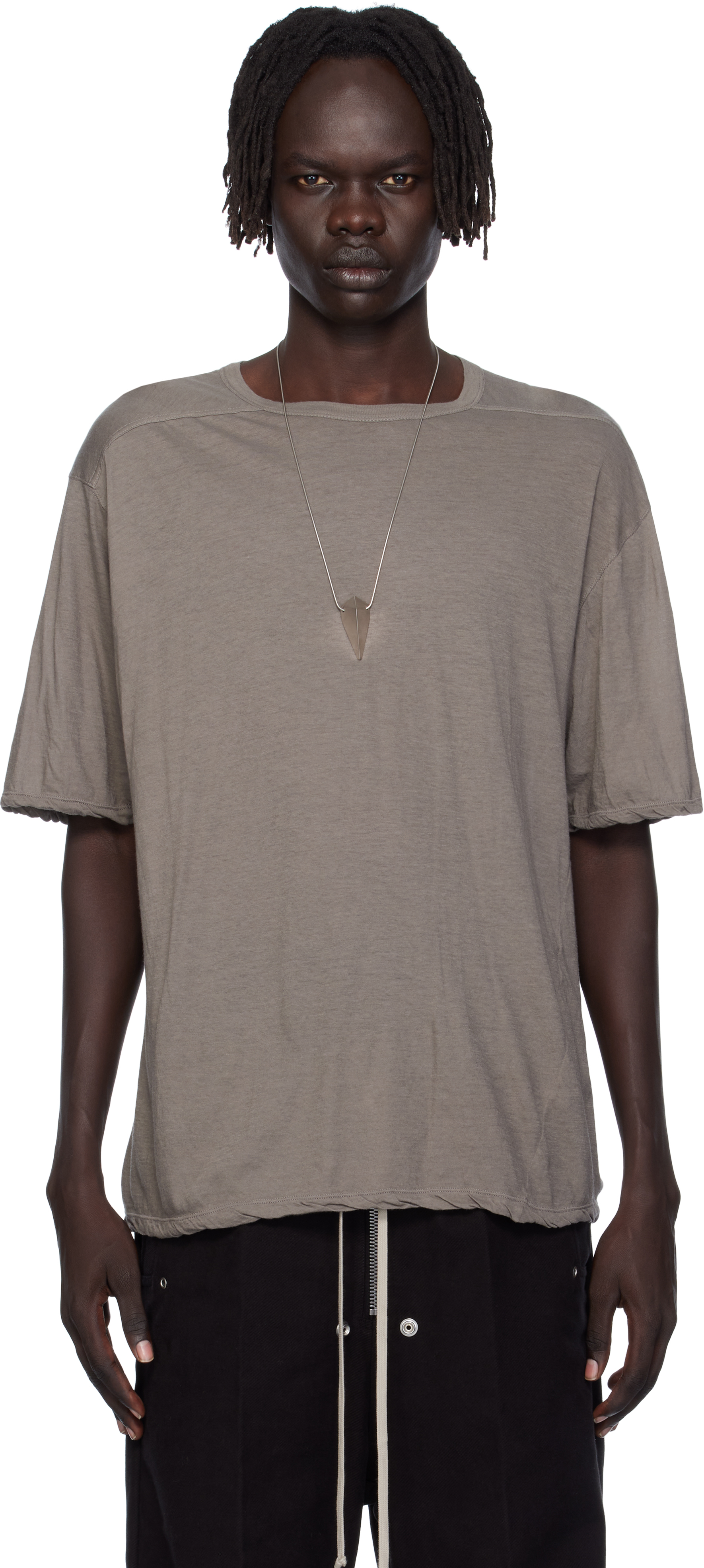 Rick Owens Gray Concordians Brad T-shirt In Gray