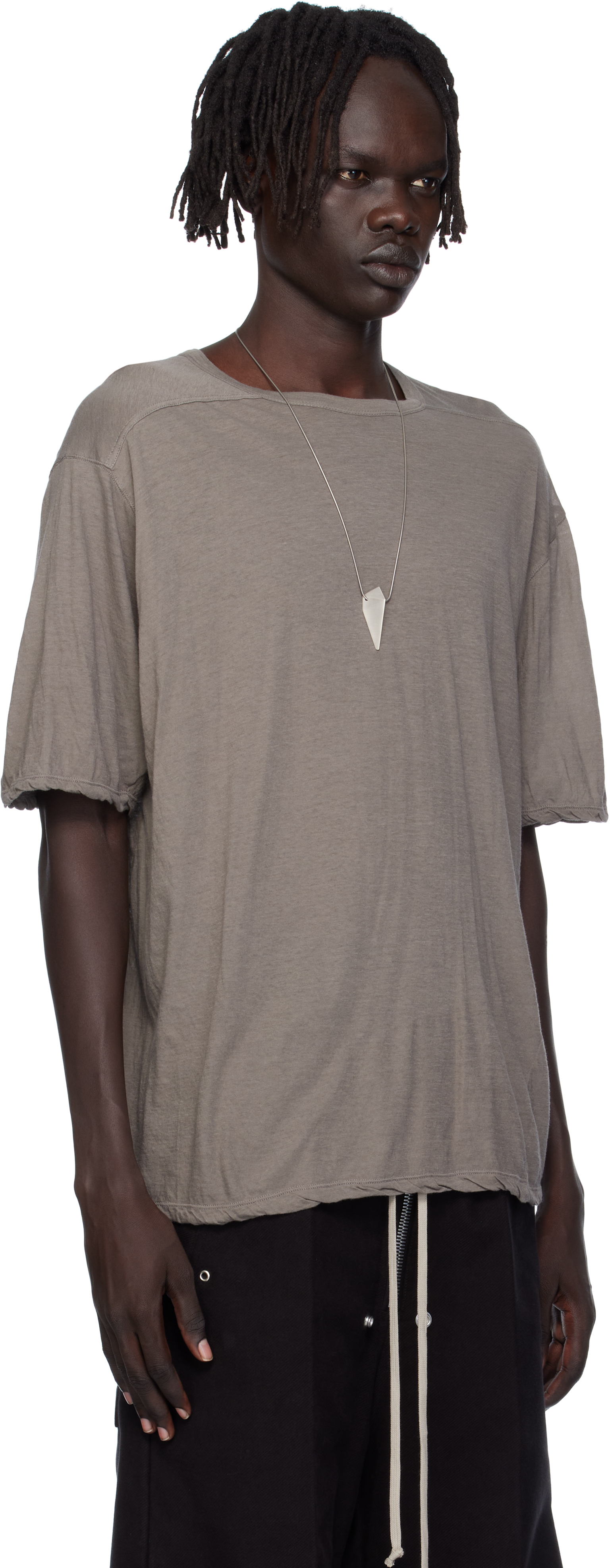 Rick Owens Gray Concordians Brad T-shirt In Gray