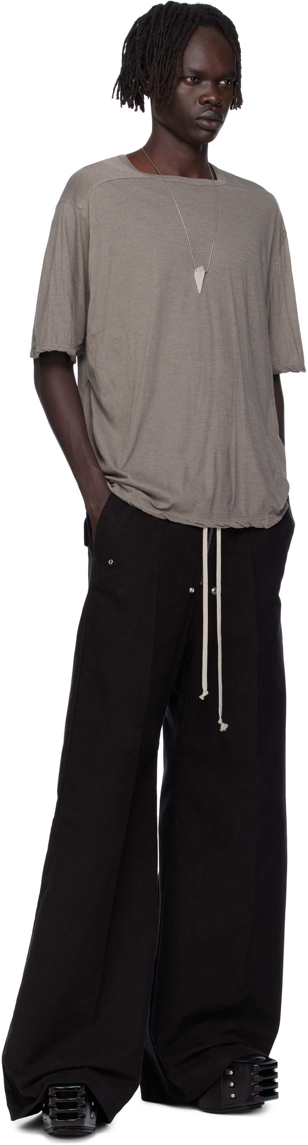 Rick Owens Gray Concordians Brad T-shirt In Gray