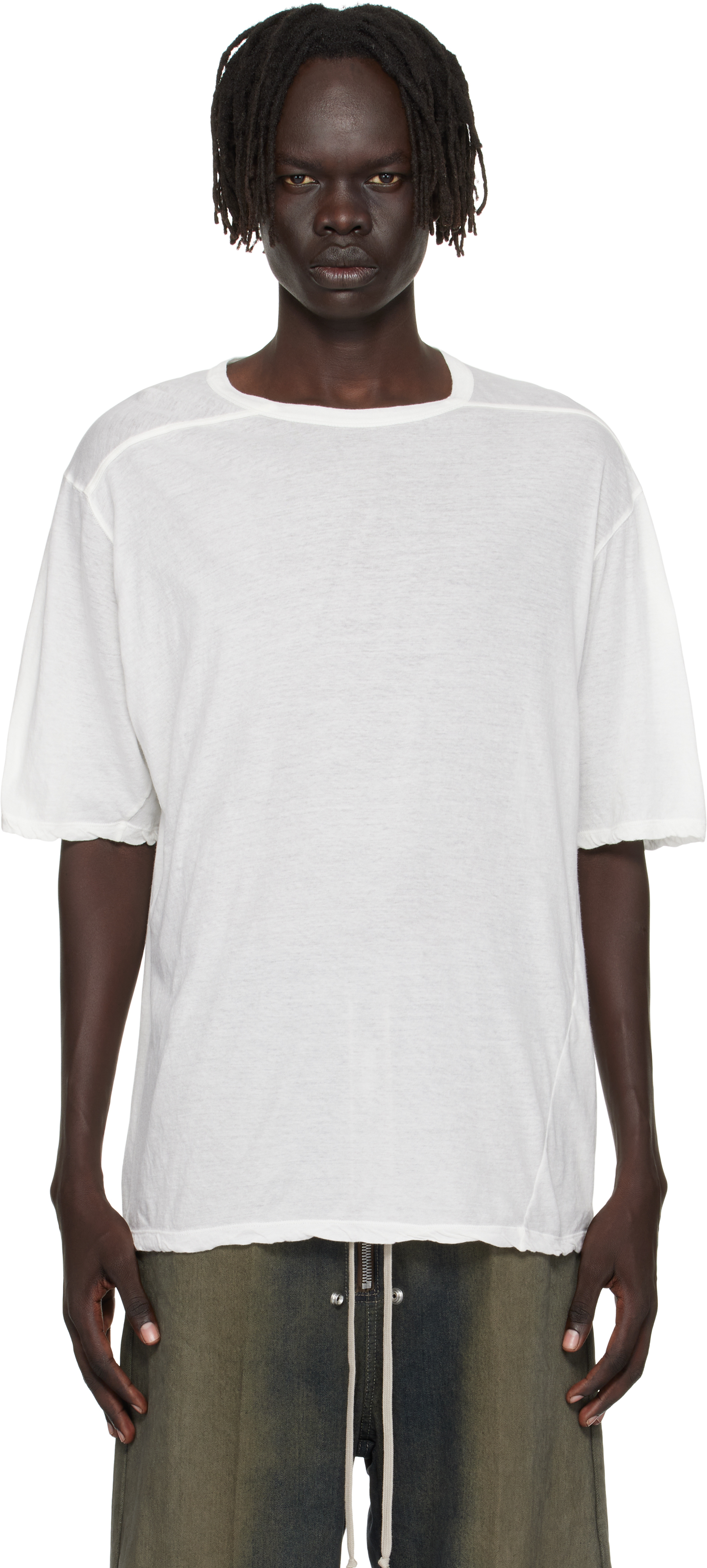 Rick Owens Off-white Concordians Brad T-shirt In White