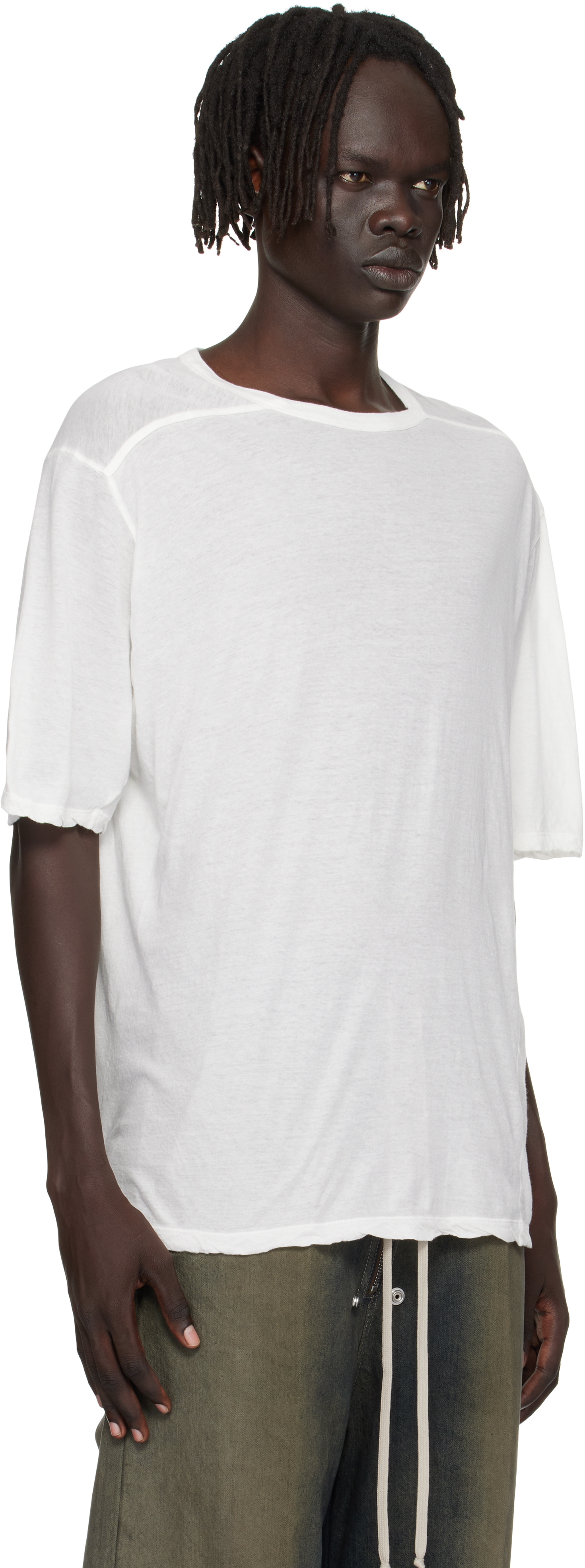 Rick Owens Off-white Concordians Brad T-shirt In White
