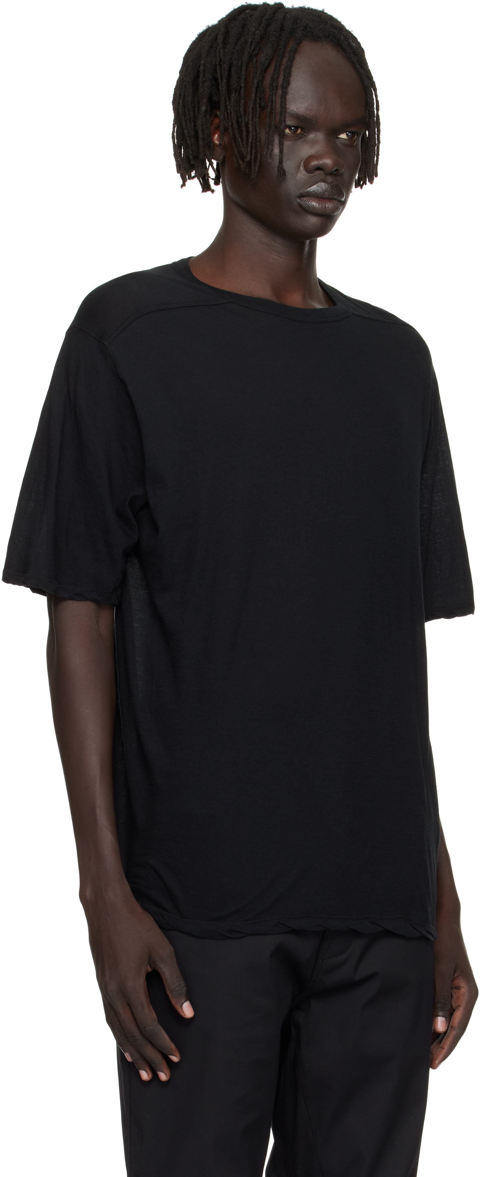 Rick Owens Basic Crewneck T-shirt In Black