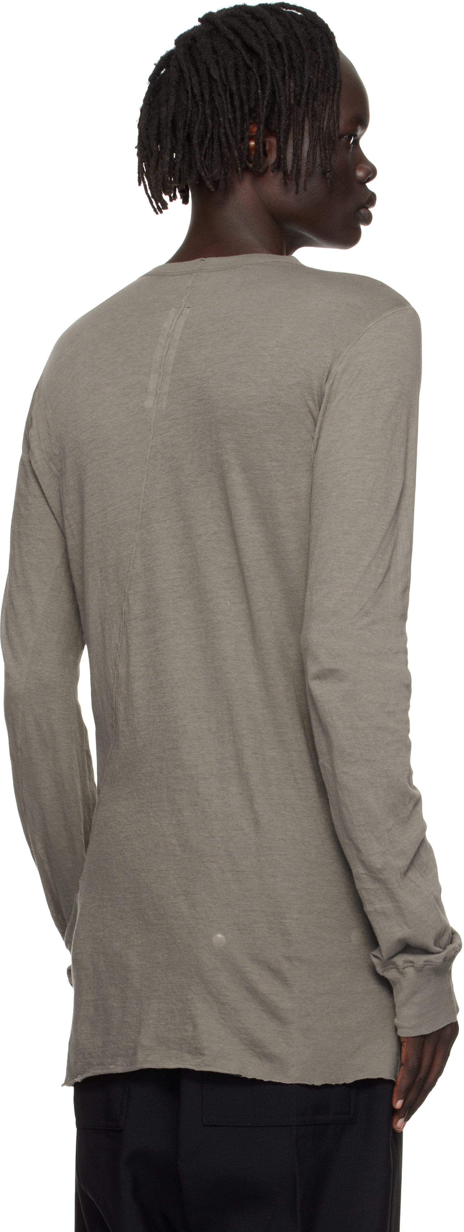 Rick Owens Gray Concordians Basic Ls T-shirt In Neutral