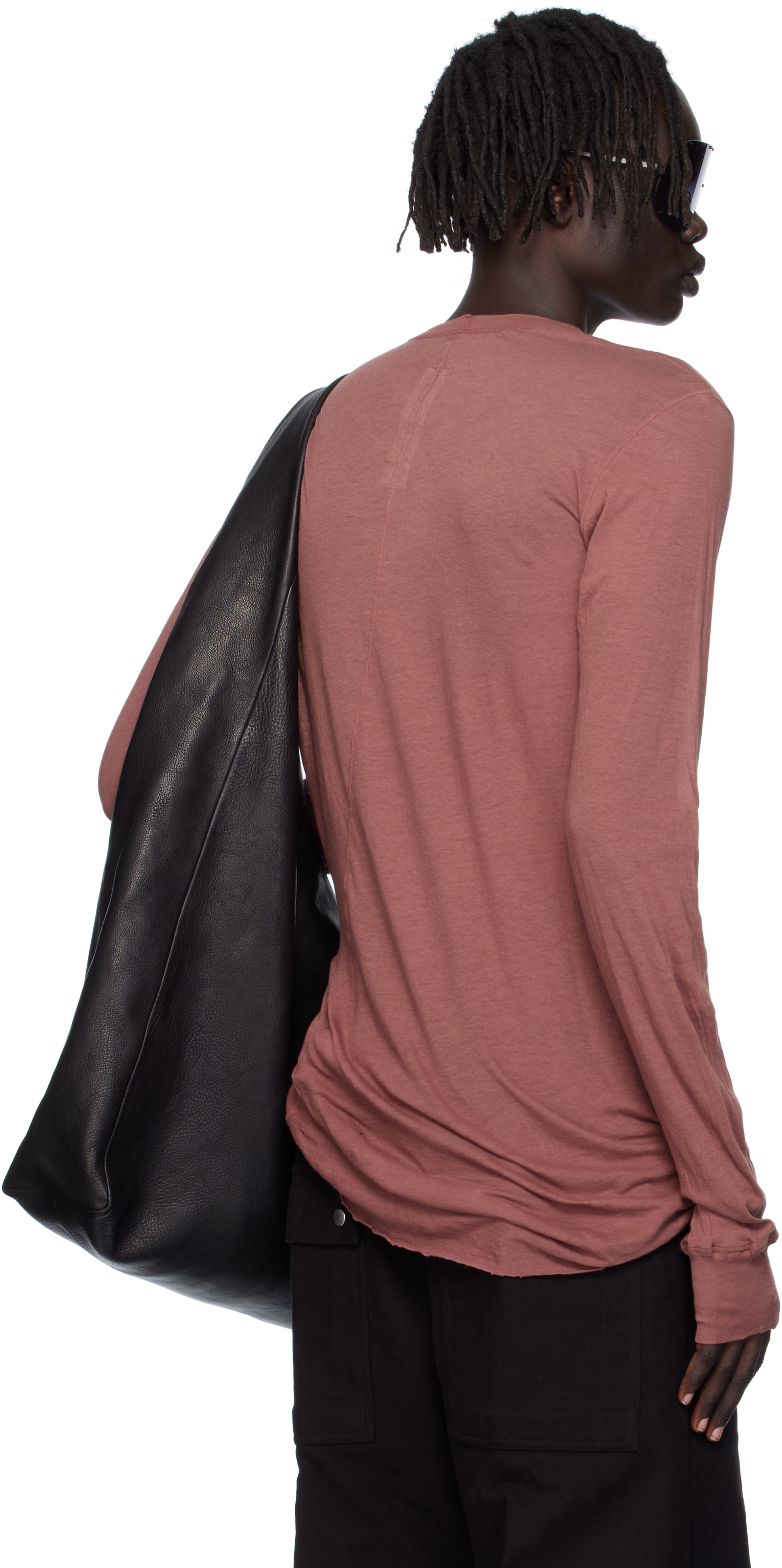 Rick Owens Pink Concordians Basic Ls T-shirt In Burgundy