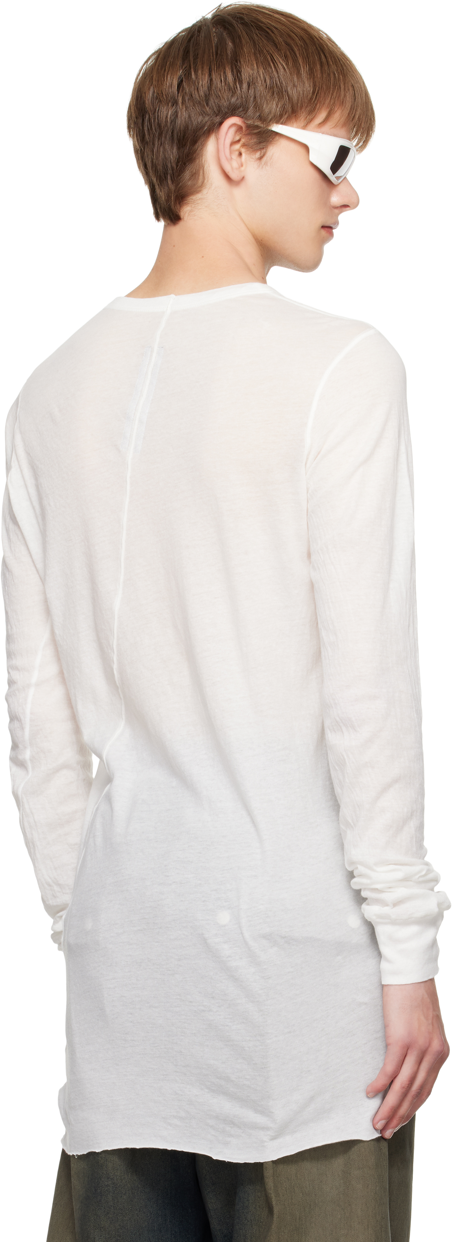 Rick Owens T-shirt With Round Neck And Long Sleeves