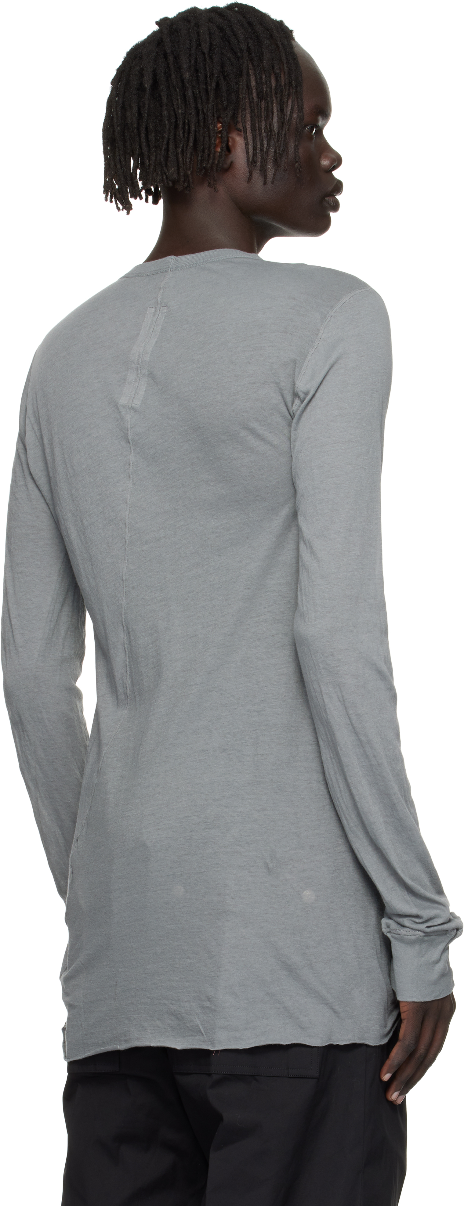 Rick Owens Gray Concordians Basic Ls T-shirt In Gray