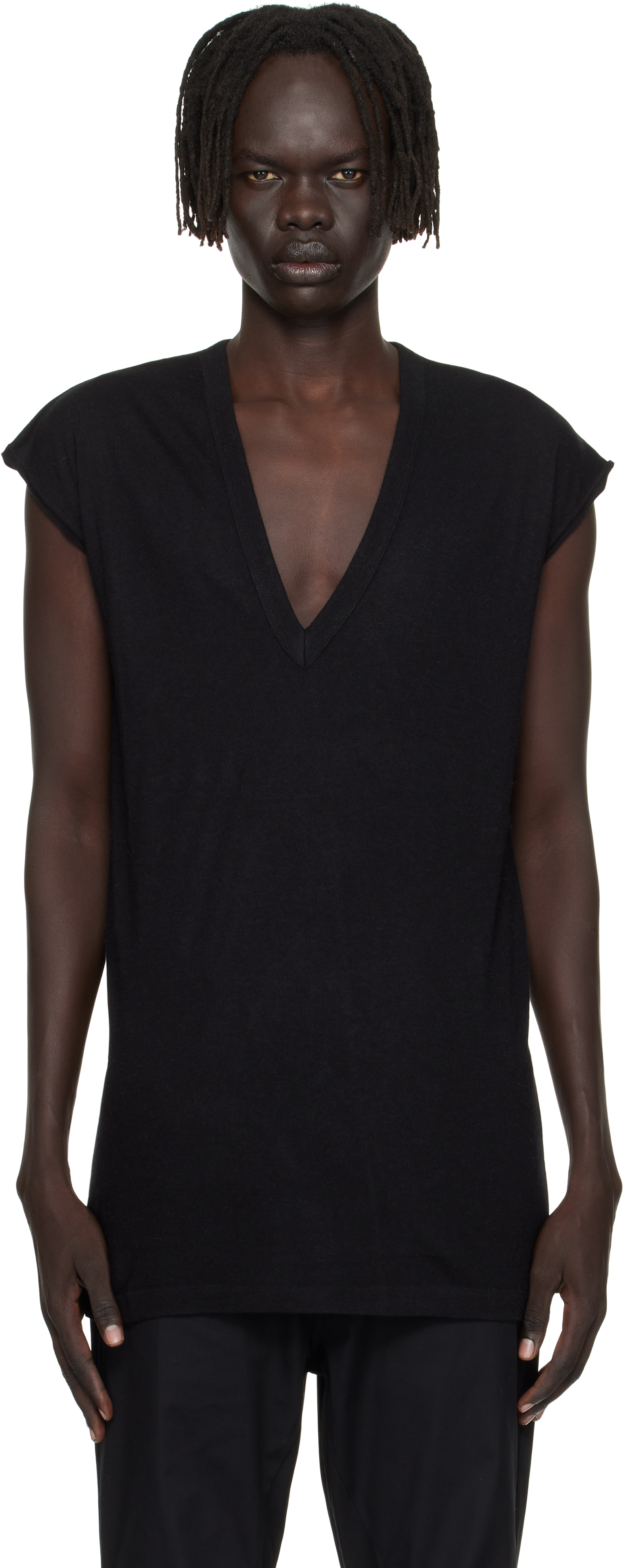 RICK OWENS 無地T ブラック Rick Owens（Tシャツ/カットソー(半袖/袖なし) ・ ブラック/黒色