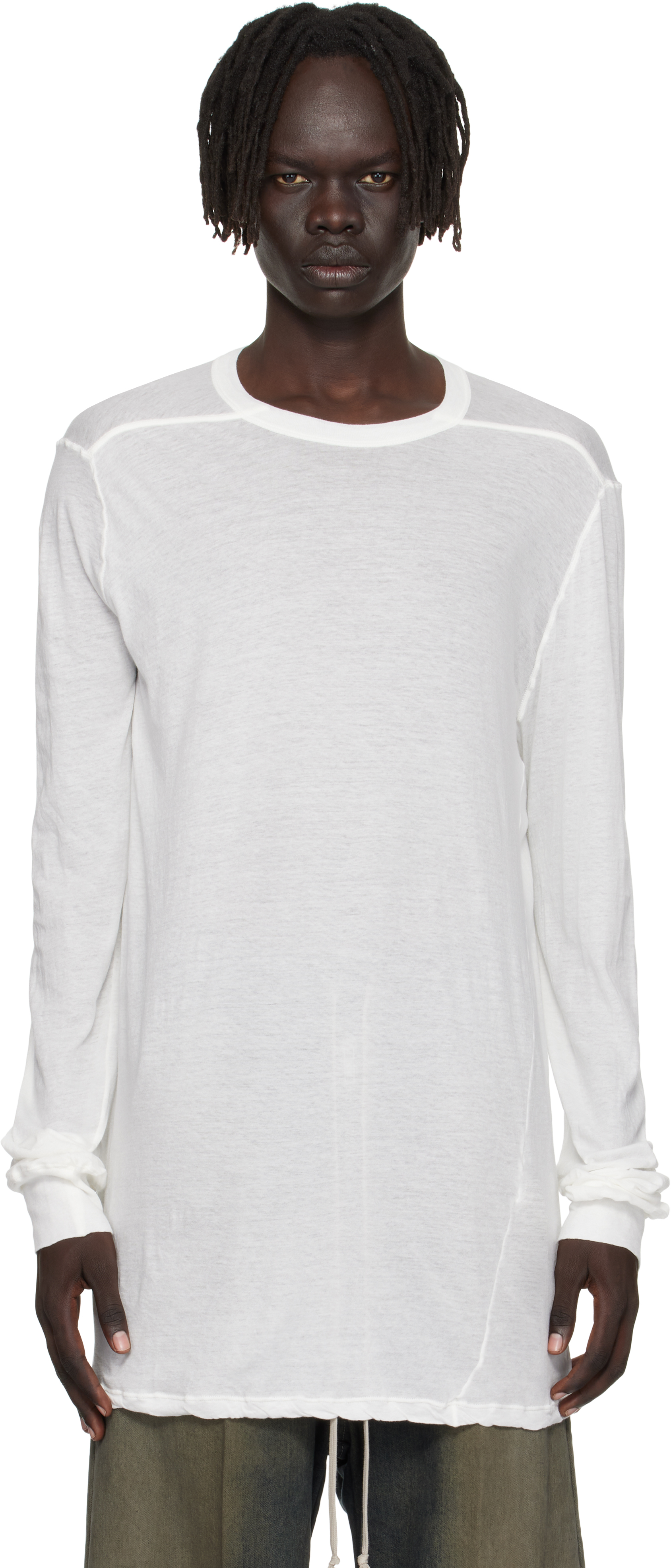 Rick Owens Off-white Concordians Level Ls T-shirt In White