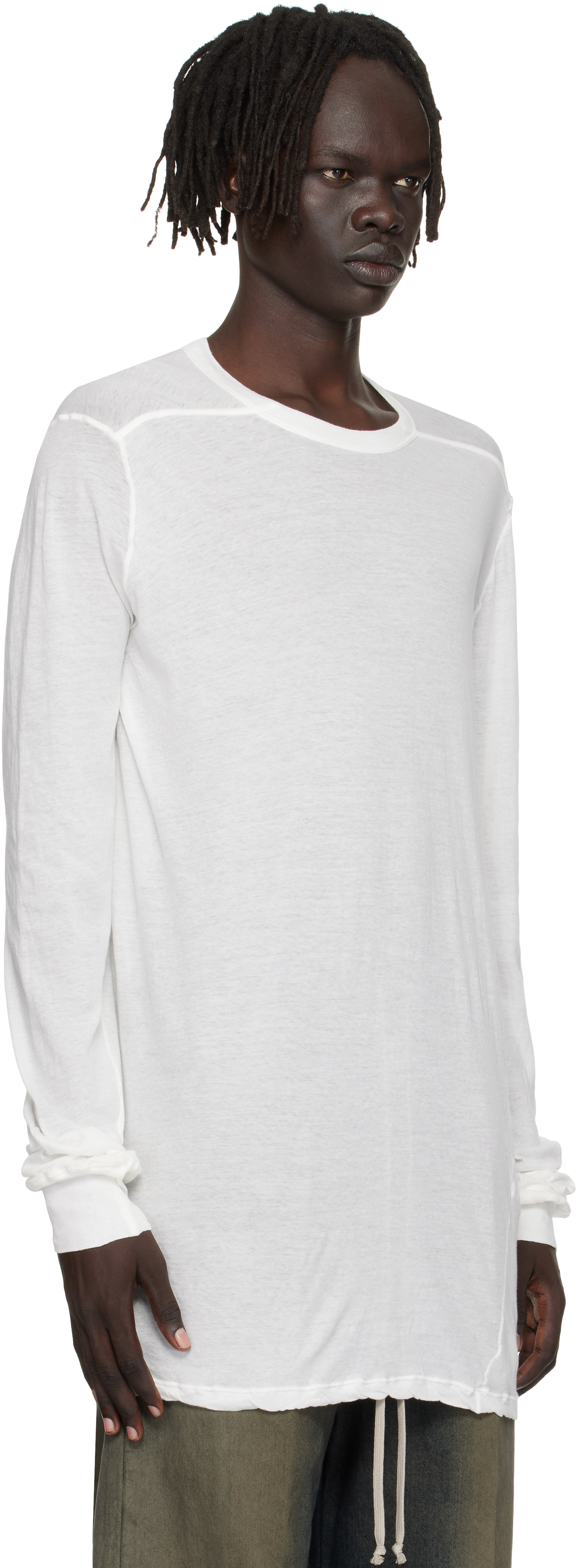 Rick Owens Off-white Concordians Level Ls T-shirt In White
