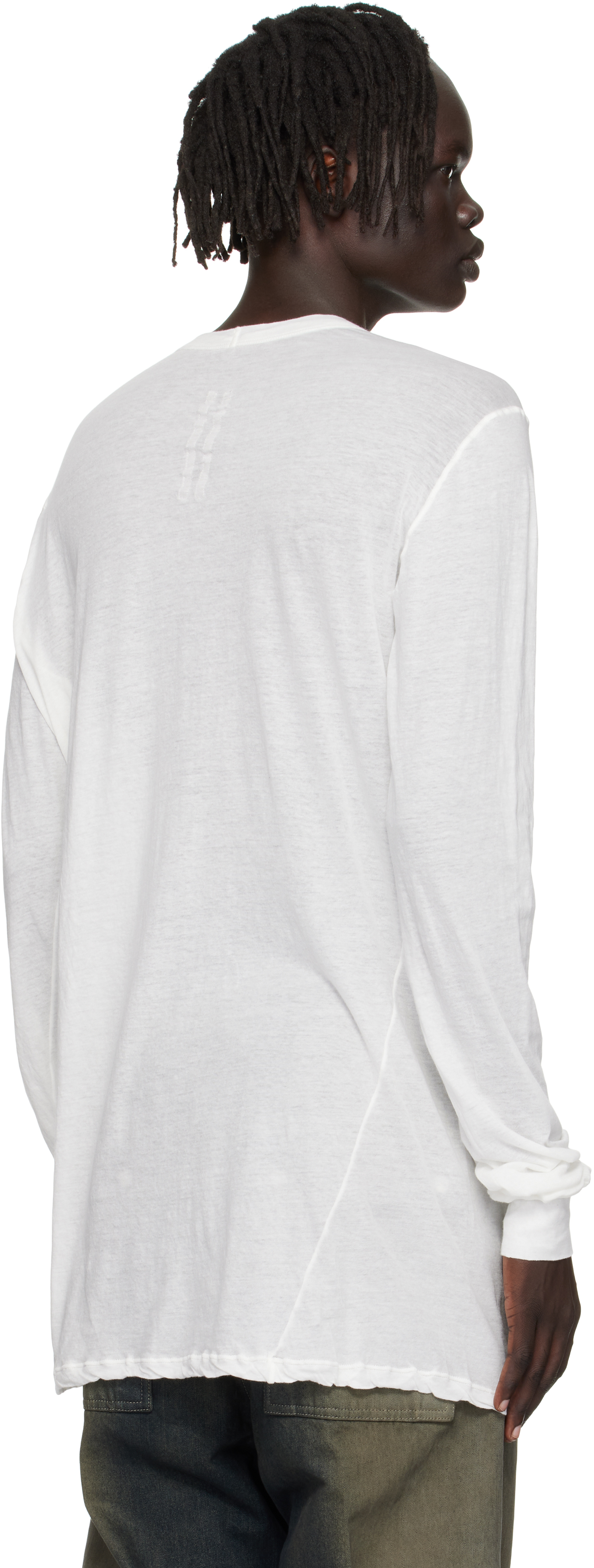 Rick Owens Off-white Concordians Level Ls T-shirt In White