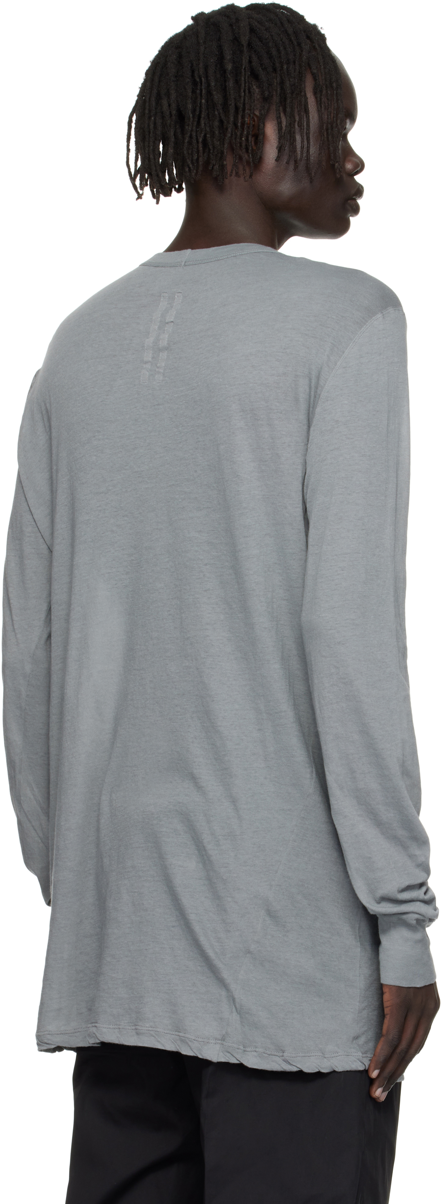 Rick Owens Gray Concordians Level Ls T-shirt In Gray