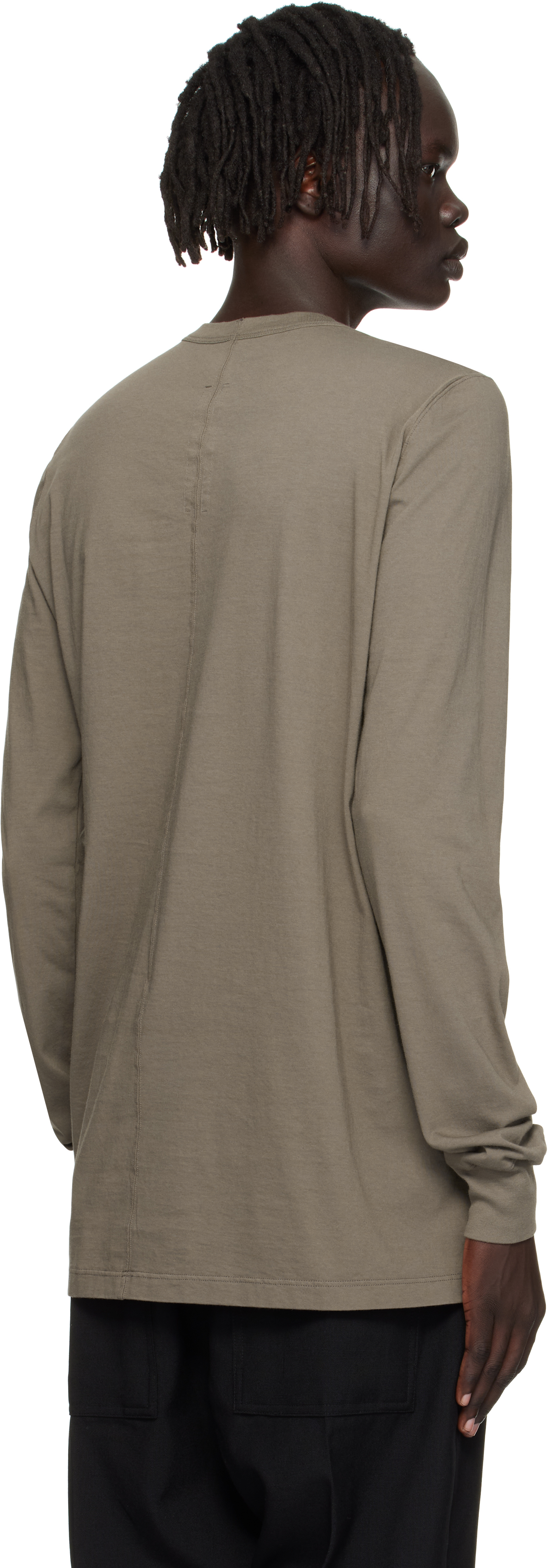 Rick Owens Gray Concordians Level Ls T-shirt In Neutral