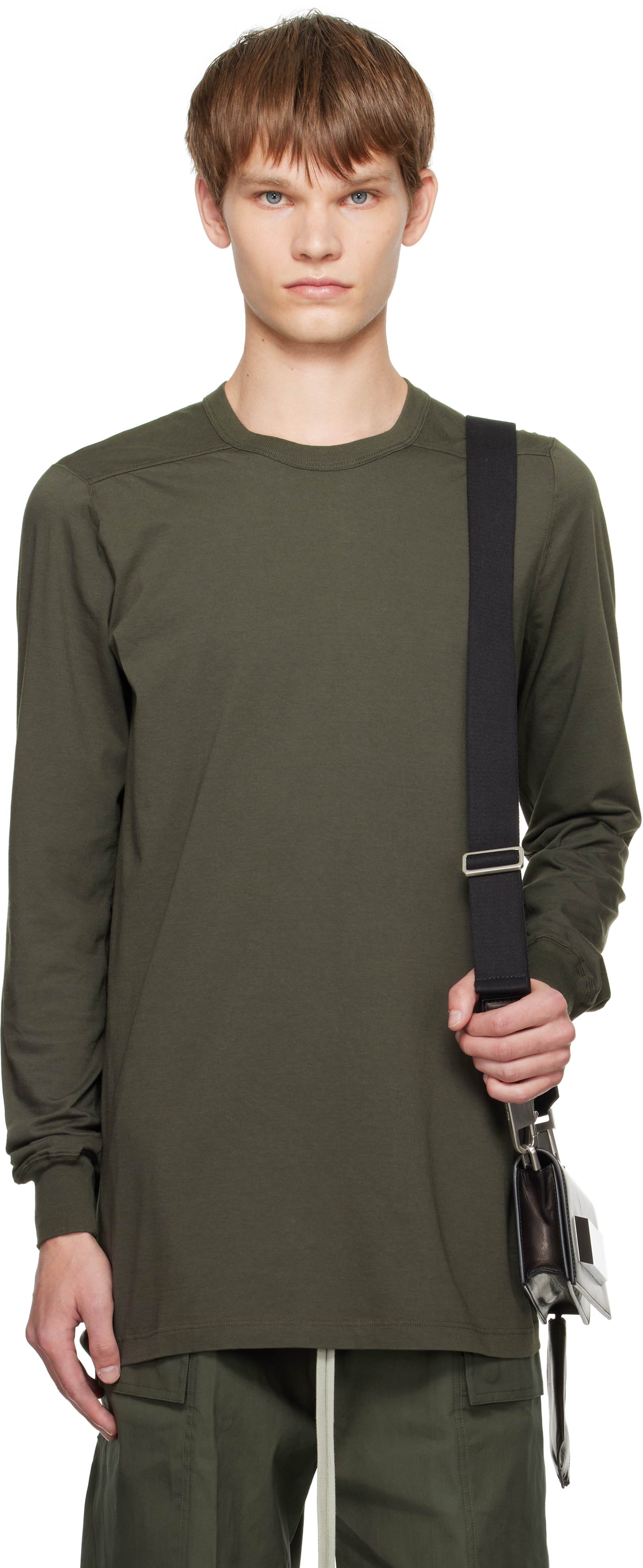 Rick Owens Khaki Concordians Level Ls T-shirt In Animal Print