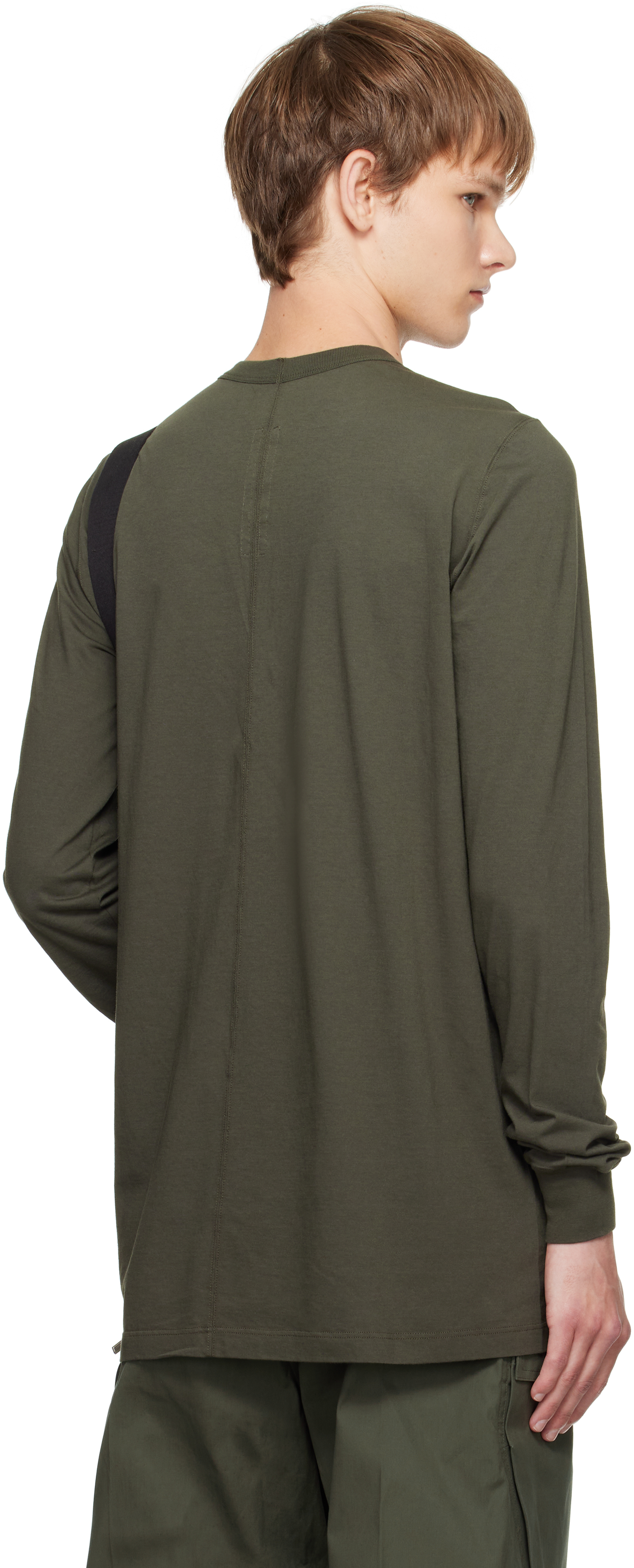 Rick Owens Khaki Concordians Level Ls T-shirt In Animal Print