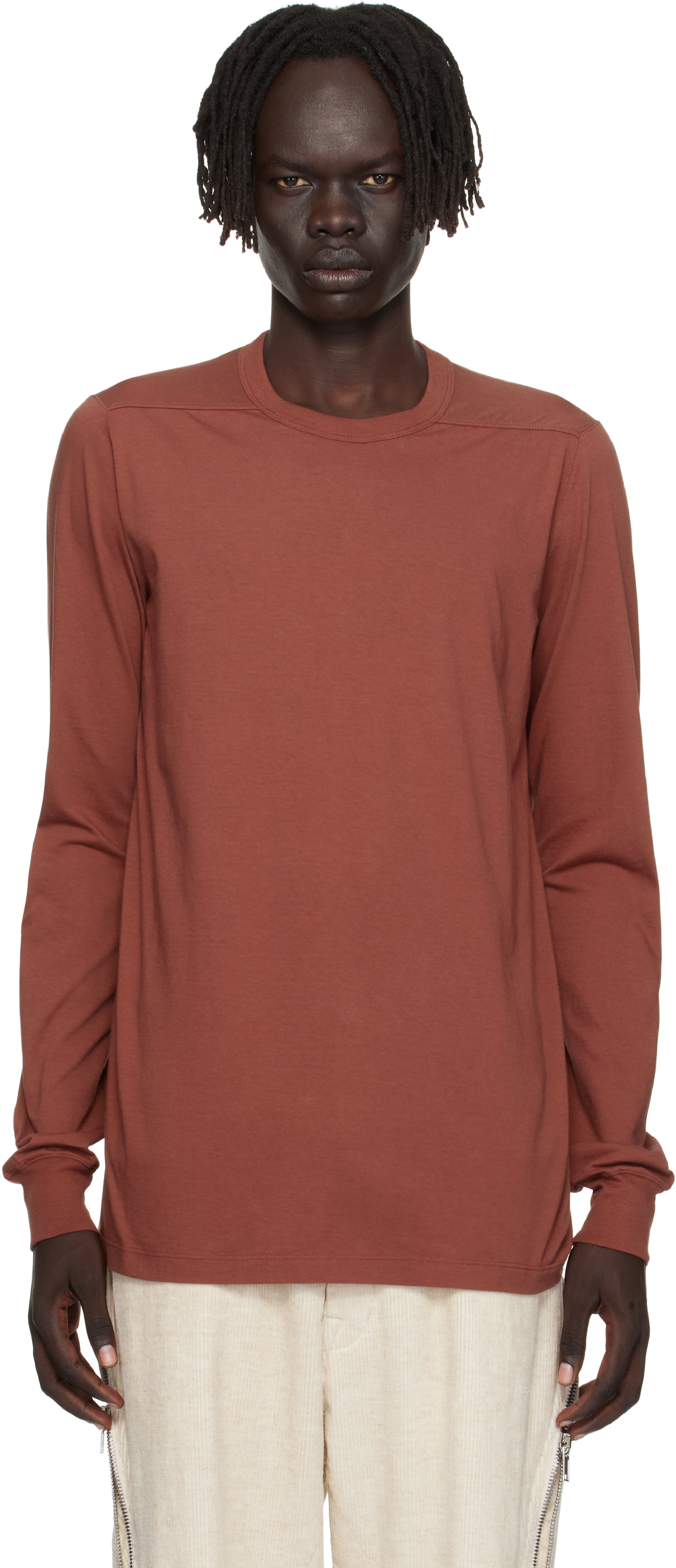 Rick Owens Pink Concordians Short Level T-shirt In Brown
