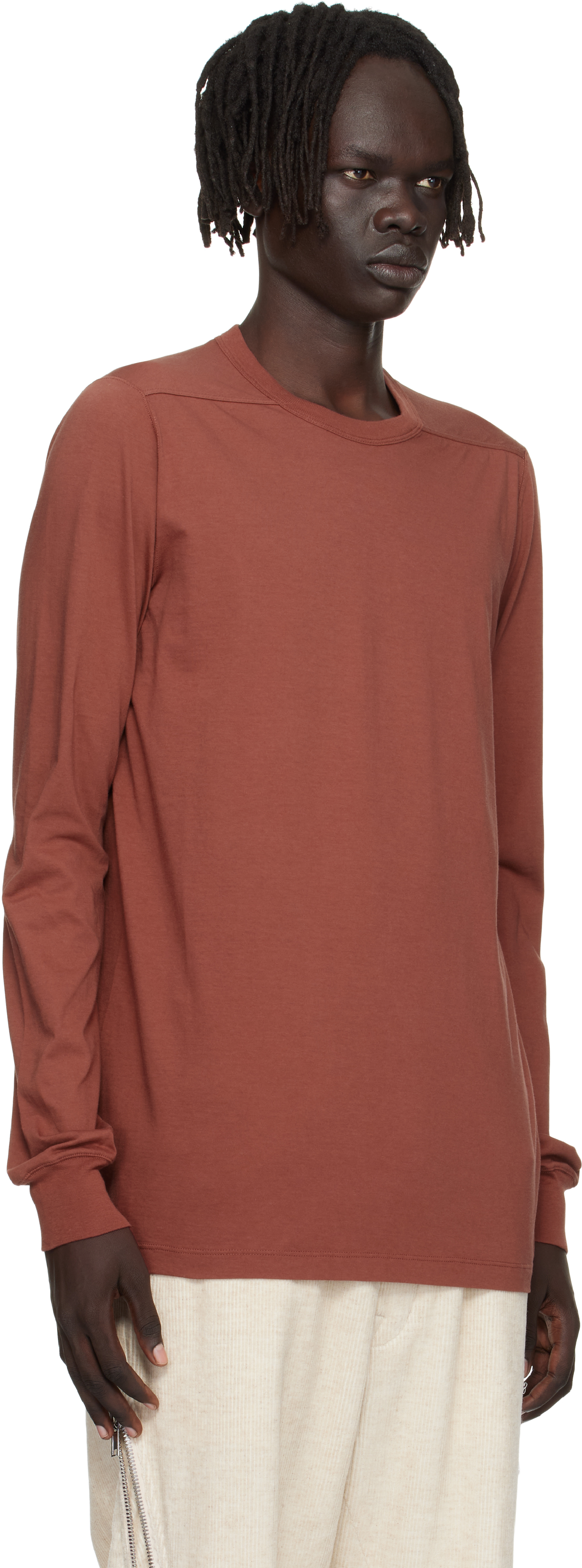 Rick Owens Pink Concordians Short Level T-shirt In Brown