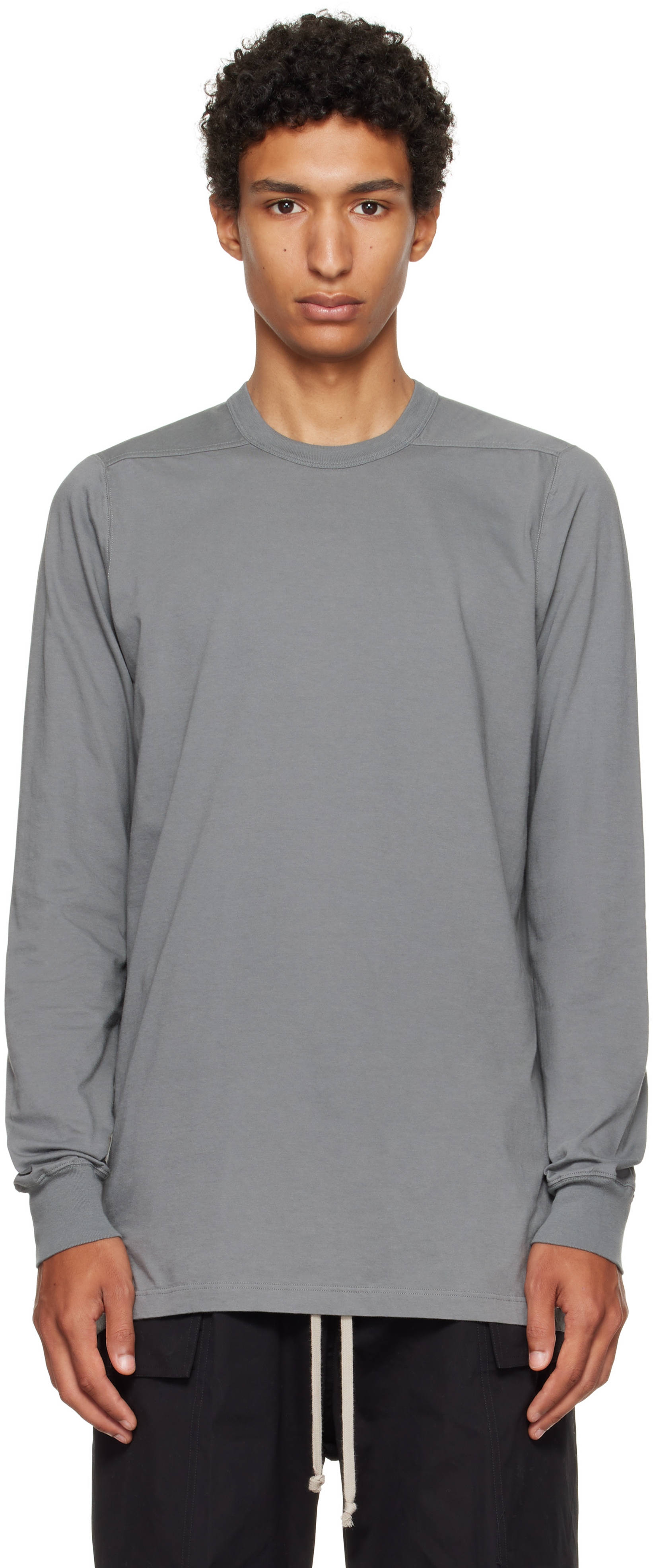 Rick Owens Gray Concordians Level Ls T-shirt In Gray