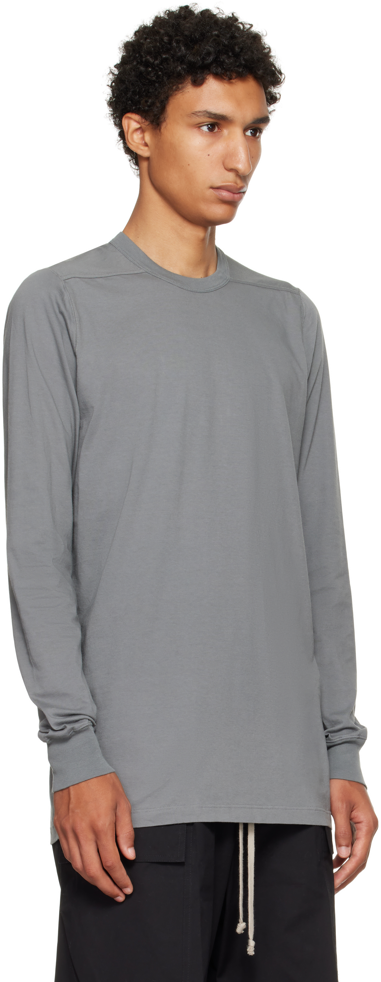 Rick Owens Gray Concordians Level Ls T-shirt In Gray