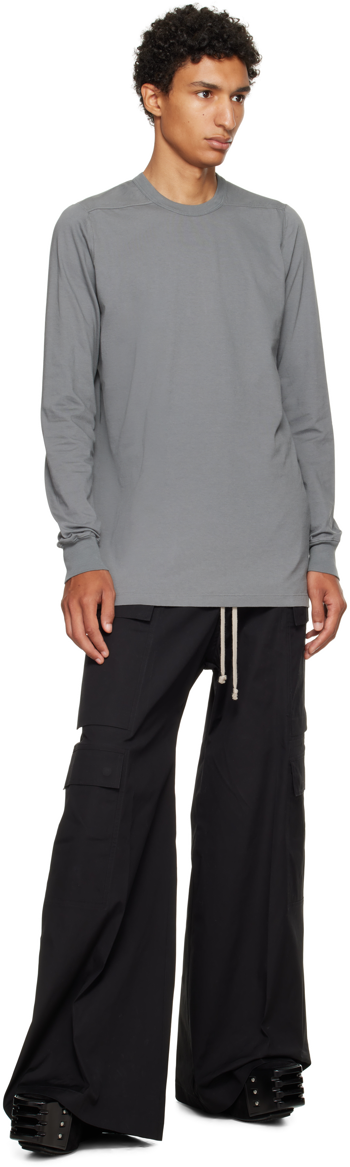 Rick Owens Gray Concordians Level Ls T-shirt In Gray