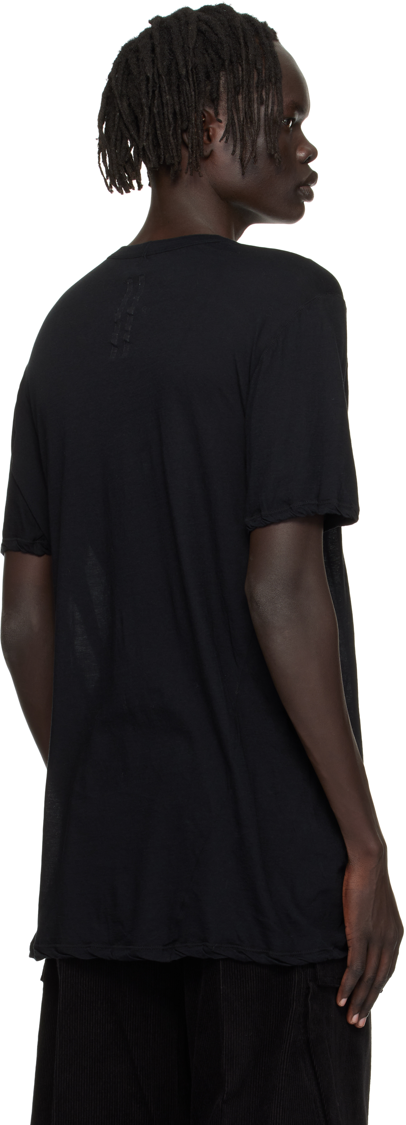 Rick Owens Black Concordians Short Level T-shirt In Black