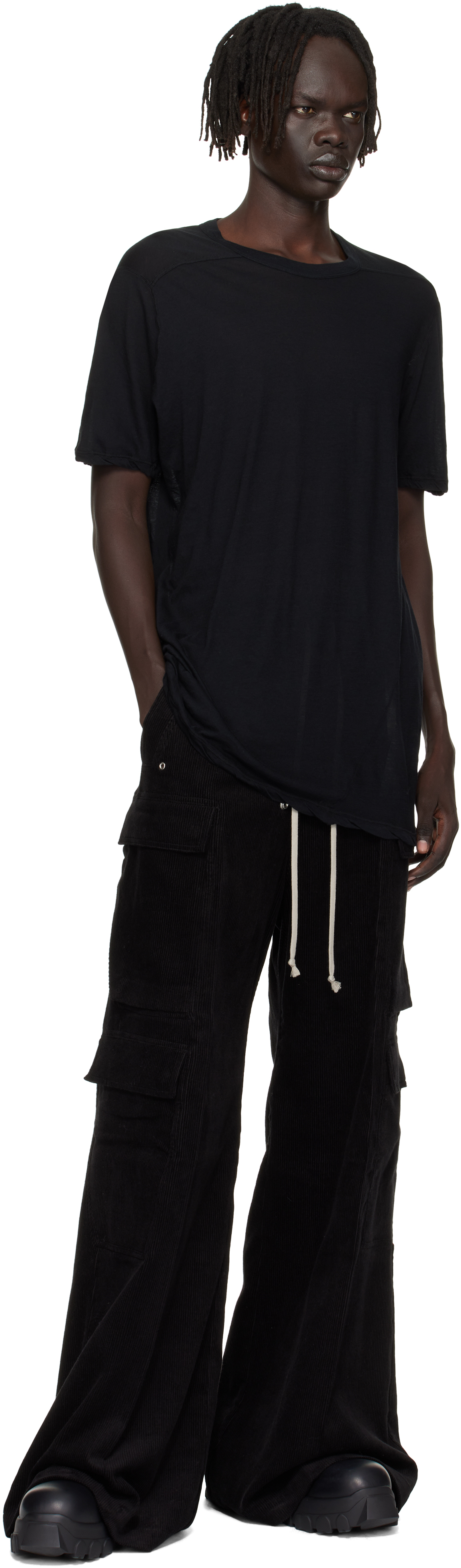 Rick Owens Black Concordians Short Level T-shirt In Black