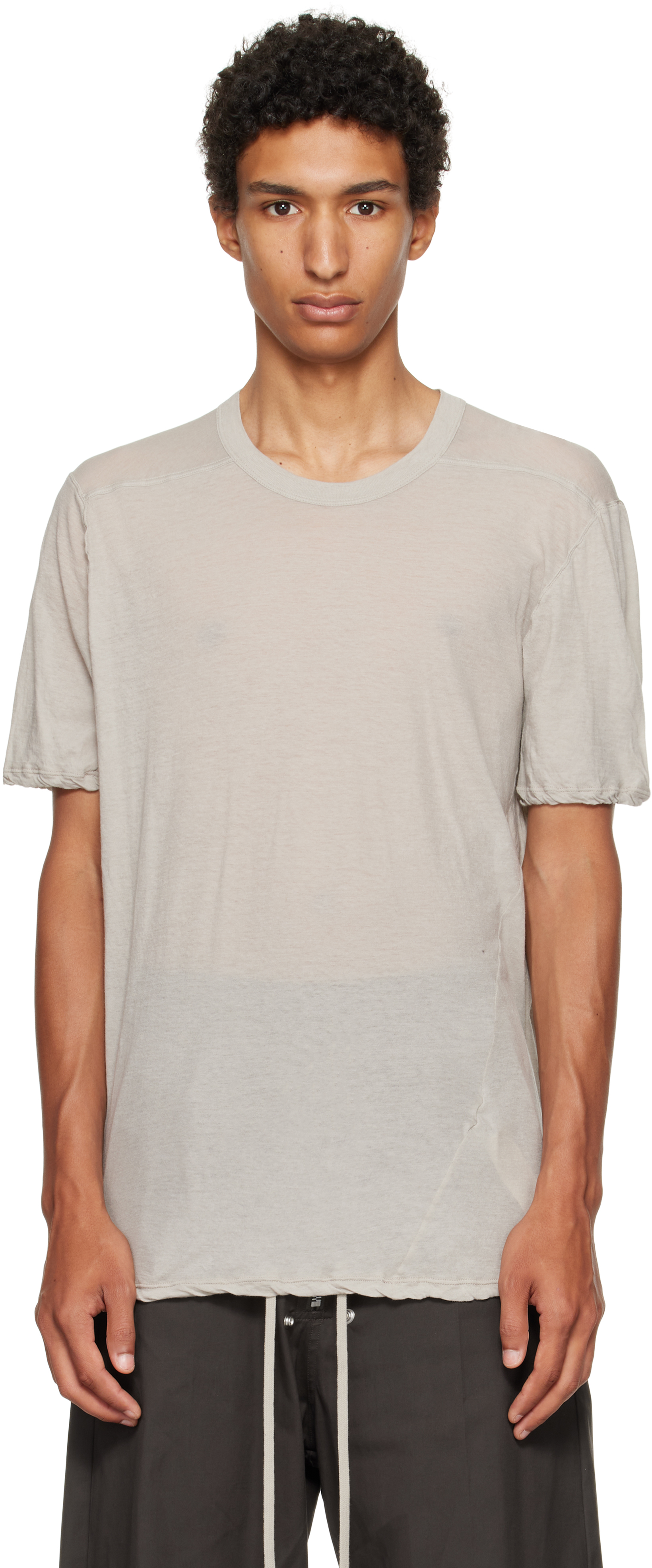 Rick Owens Off-white Concordians Level T-shirt In Gray