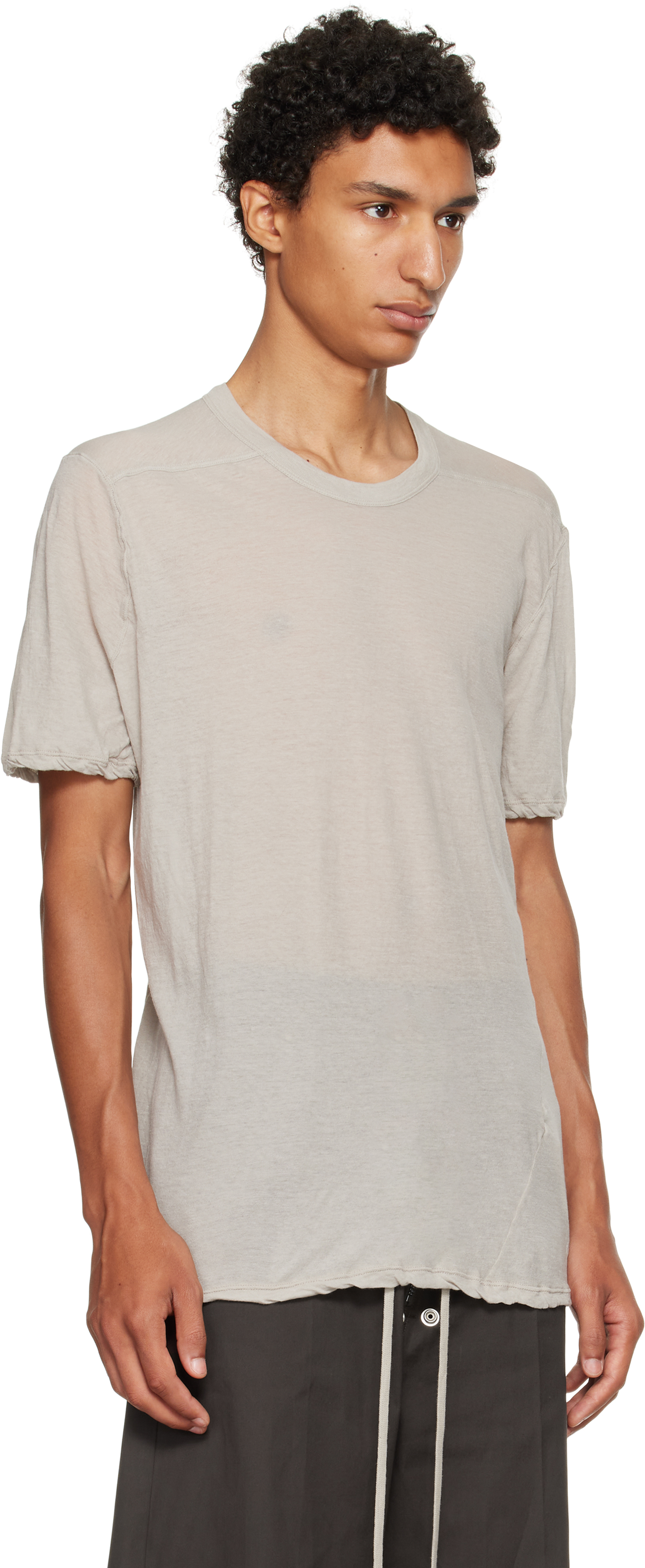 Rick Owens Off-white Concordians Level T-shirt In Gray