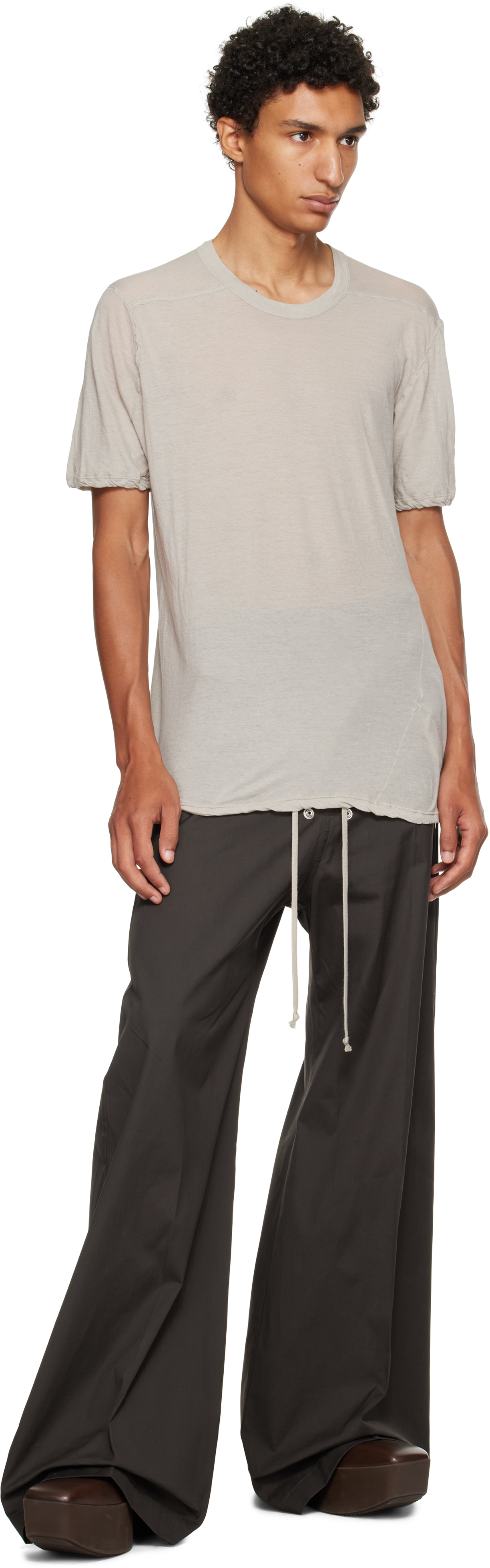 Rick Owens Off-white Concordians Level T-shirt In Gray