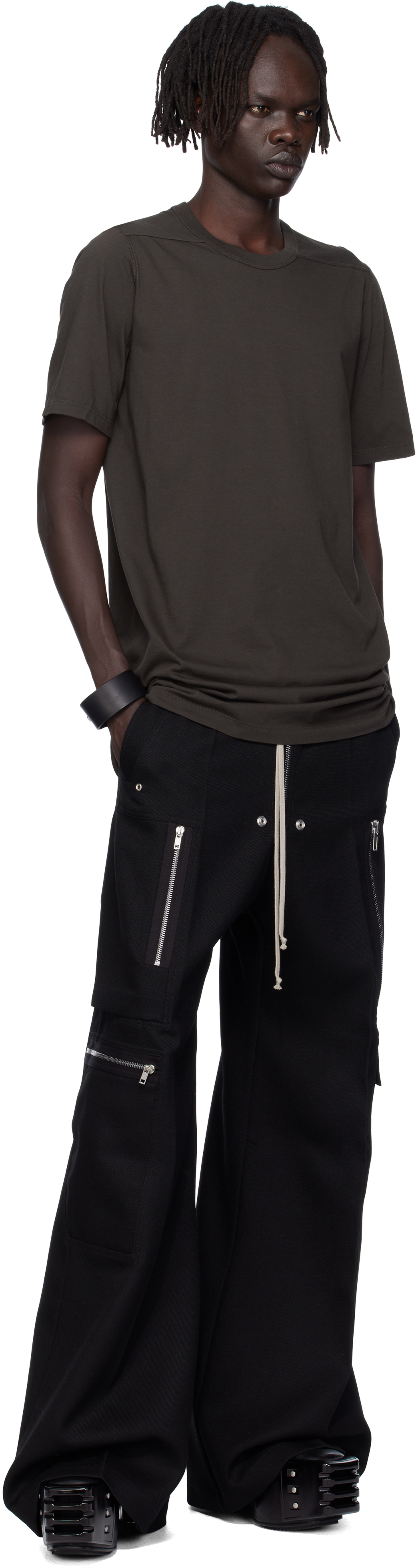 Rick Owens Gray Concordians Level T-shirt In Brown