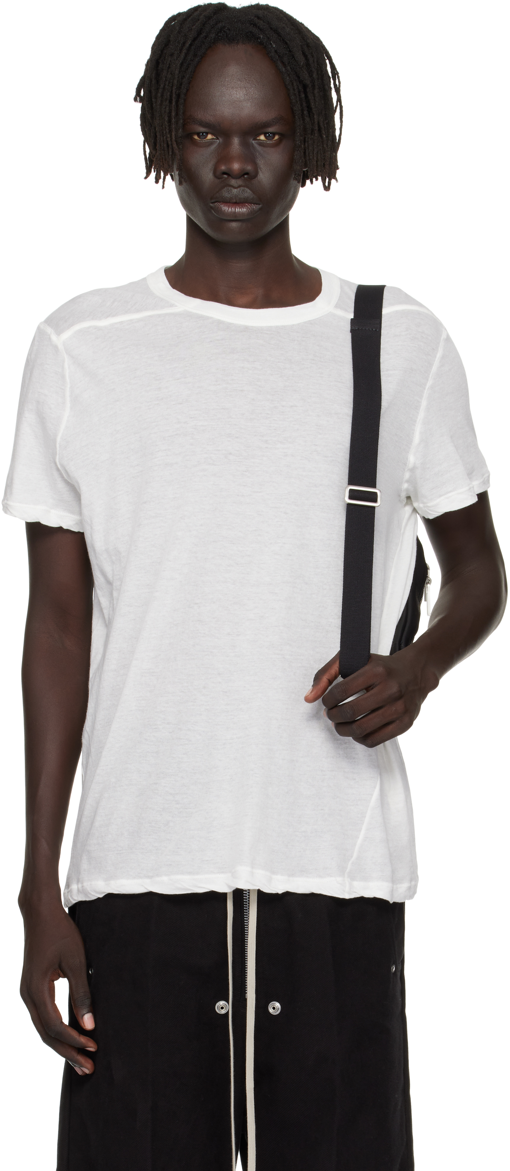 Rick Owens Off-white Concordians Short Level T-shirt In White